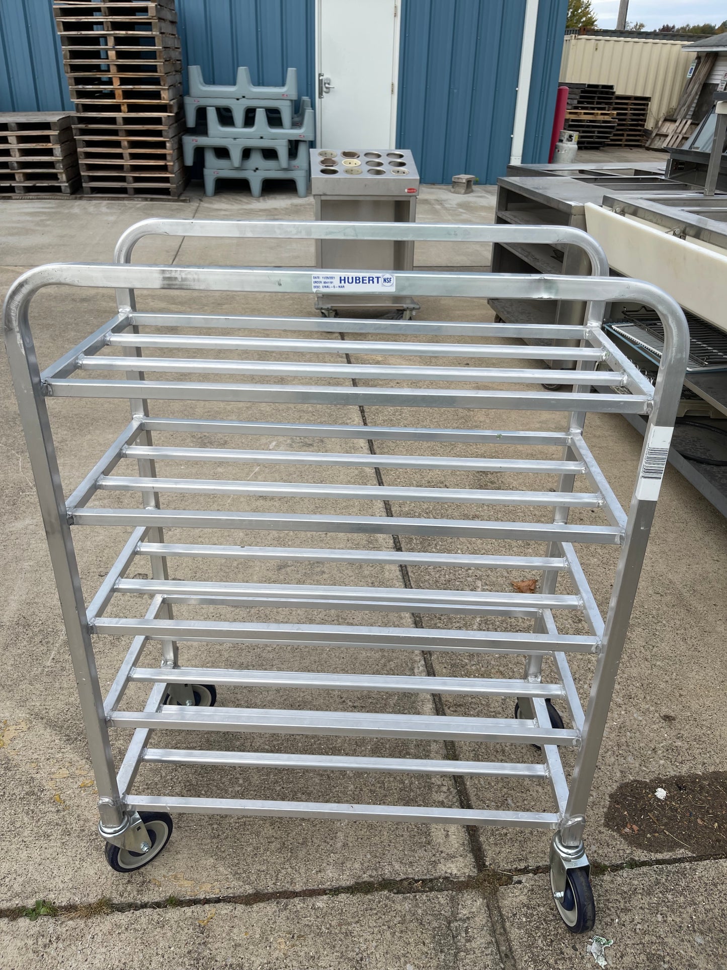 Used Hubert Aluminum 5 Shelf Universal Rack with Wheels - 32"W x 16"D x 43"H - SS275