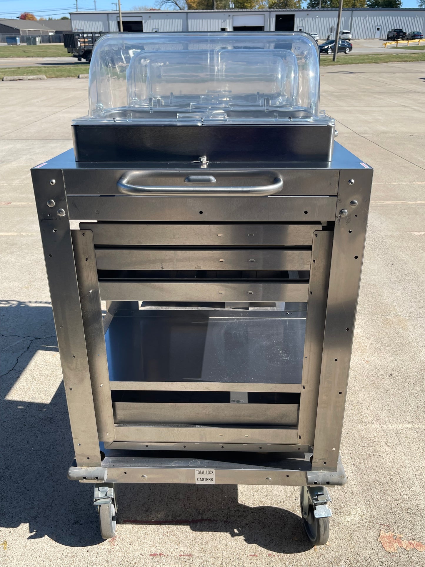 Used Cadco - CBCHC - Stainless Steel Mobile 2 Hot 1 Cold Buffet Serving Cart 120V