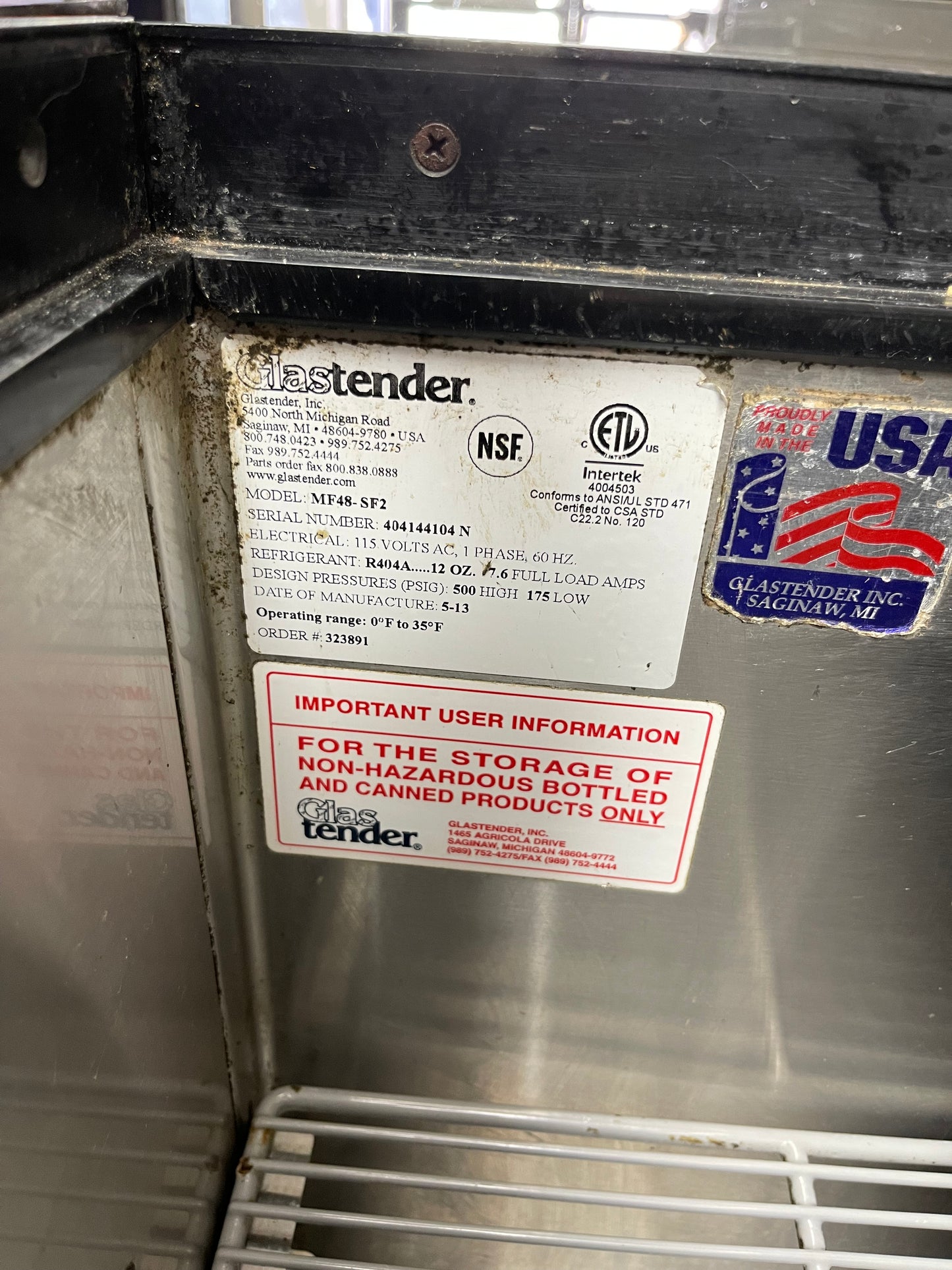 Used Glastender MF48-SF2 Under bar Commercial Glass/Mug Froster 48"W X 24"D 120V
