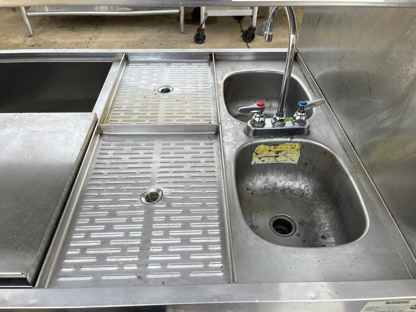 Used Krowne Custom Stainless Cocktail/Drink Station with Sink, Ice Bin and 2 Soda Guns - SS279