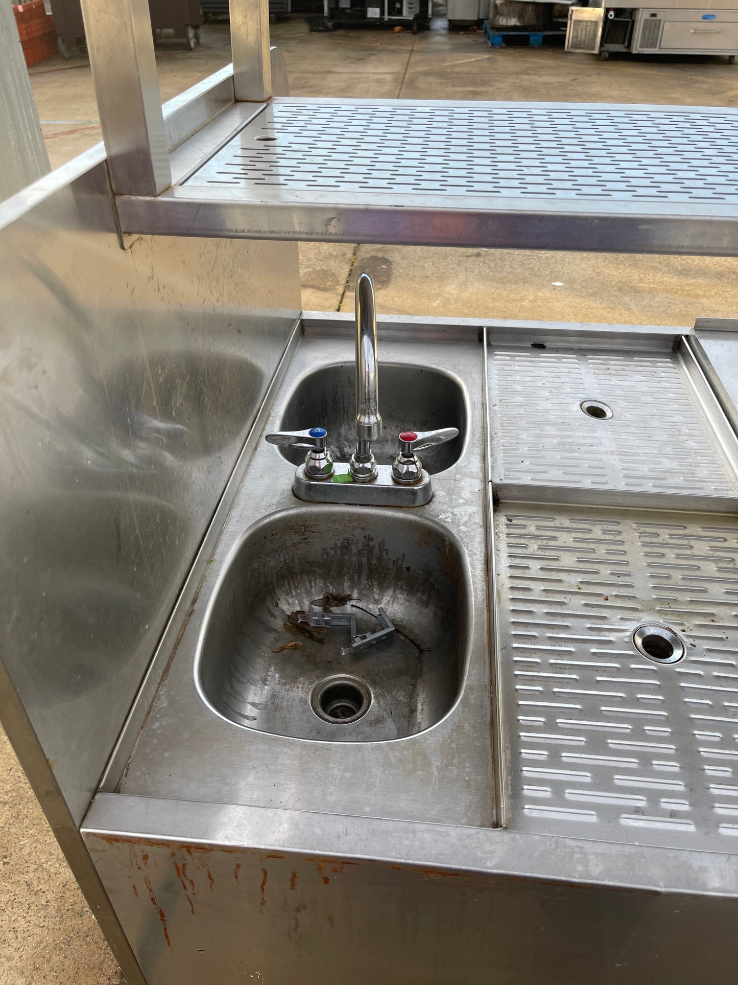 Used Krowne Custom Stainless Cocktail/Drink Station with Sink, Ice Bin and 2 Soda Guns - SS279