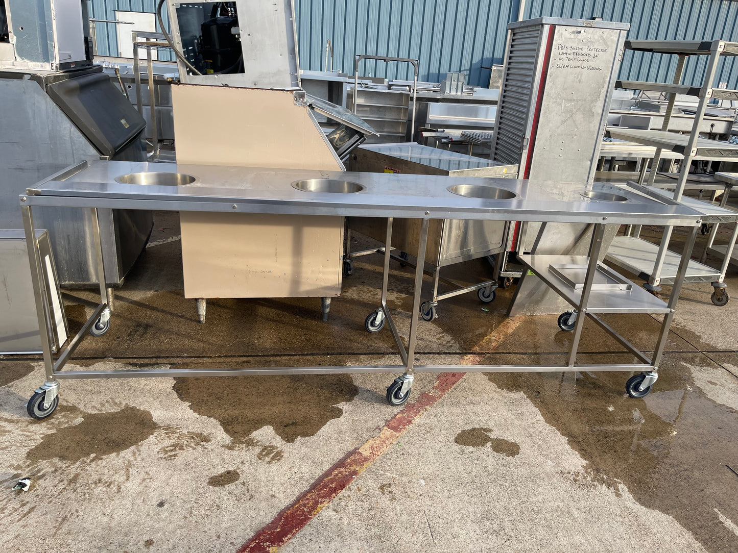 Used 107" Stainless Steel Table on Casters - SS283