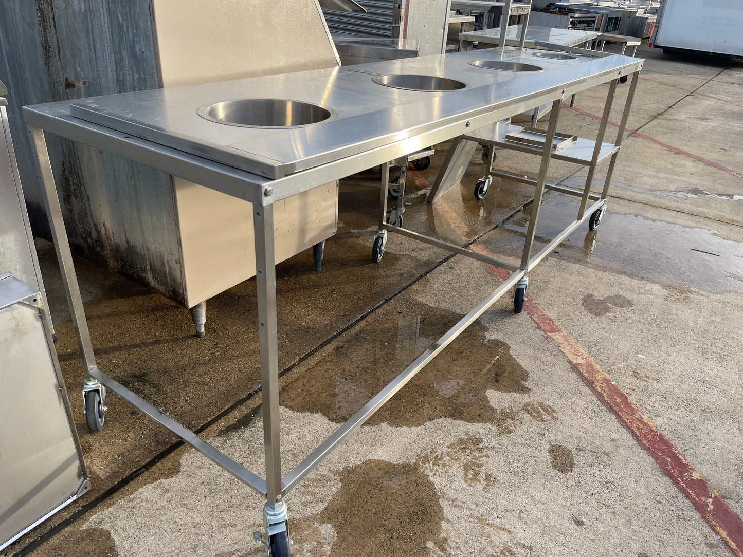 Used 107" Stainless Steel Table on Casters - SS283
