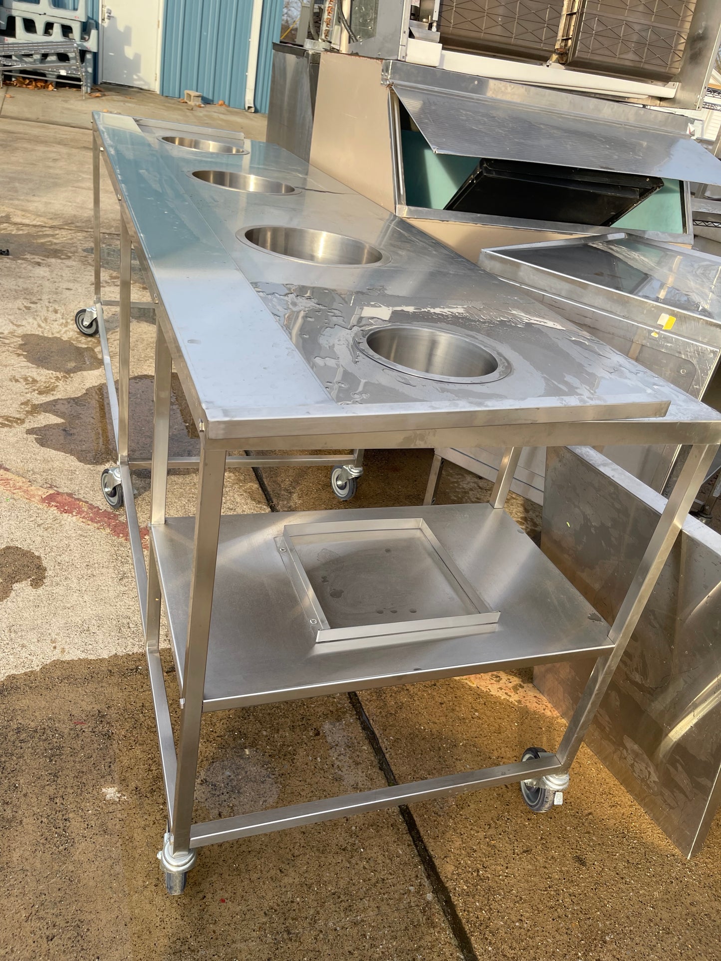 Used 107" Stainless Steel Table on Casters - SS283