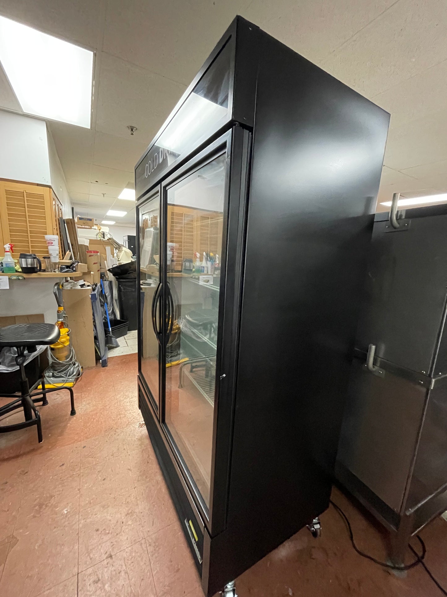 Used 2019 True GDM-49 2 Door Glass Reach-In Merchandising Cooler Refrigerator - 9783753