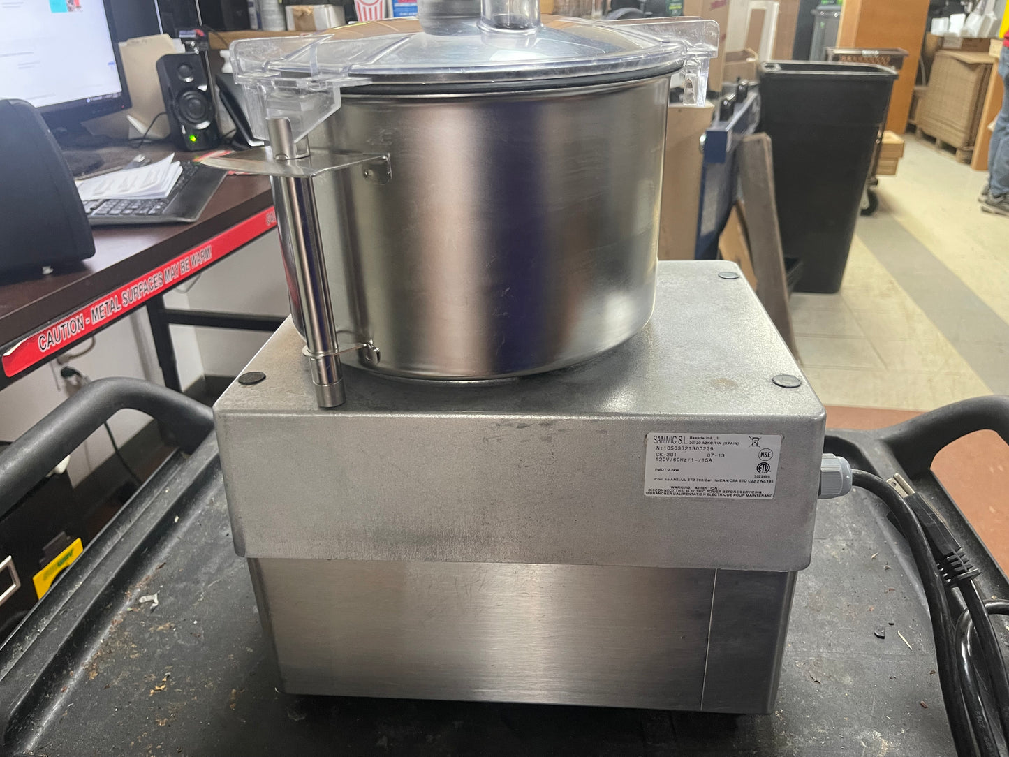 Used 5.8qt Sammic CK-301 Food Processor/Emulsifier w/ 9-1/2" Diameter Bowl 2HP 120V