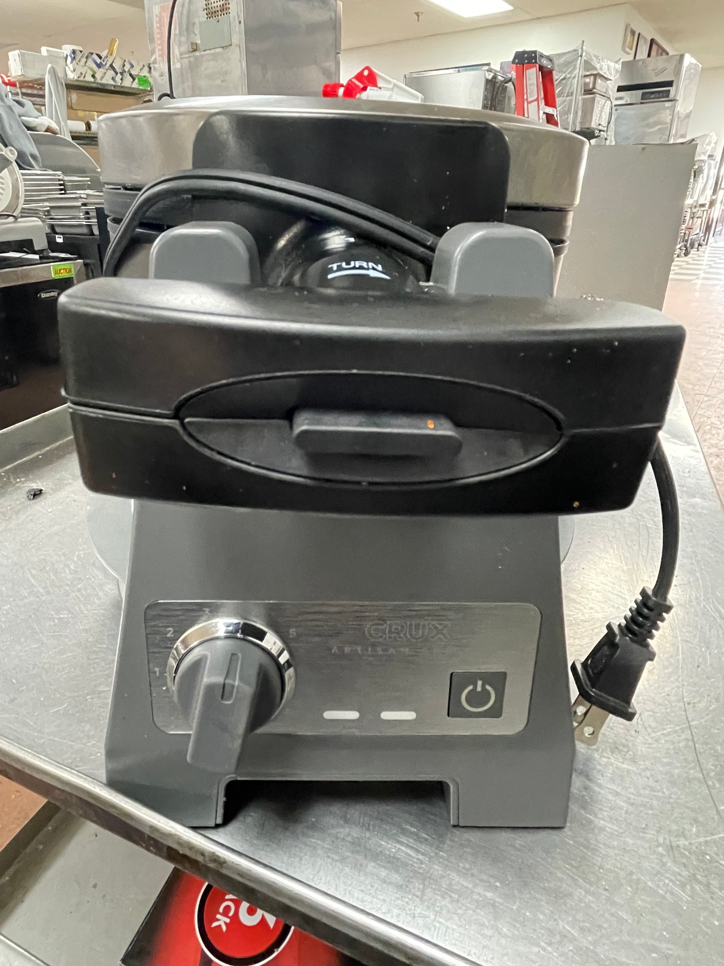 Used CRUX Double Rotating Belgian Waffle Maker Cooker Nonstick 120V 1400W