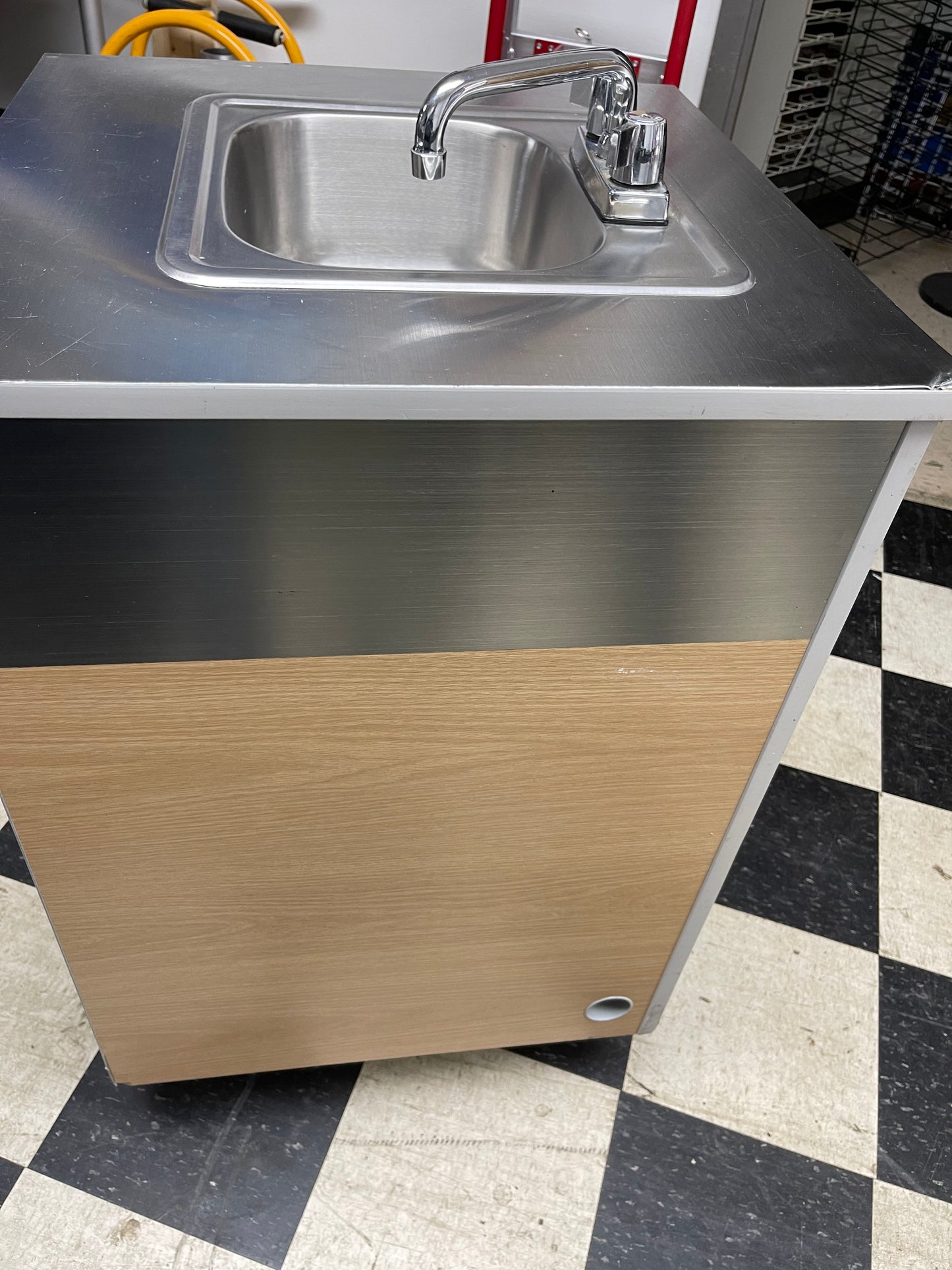 Used Self Contained Portable Sink with Pump, Water Heater and Collection Container 110V