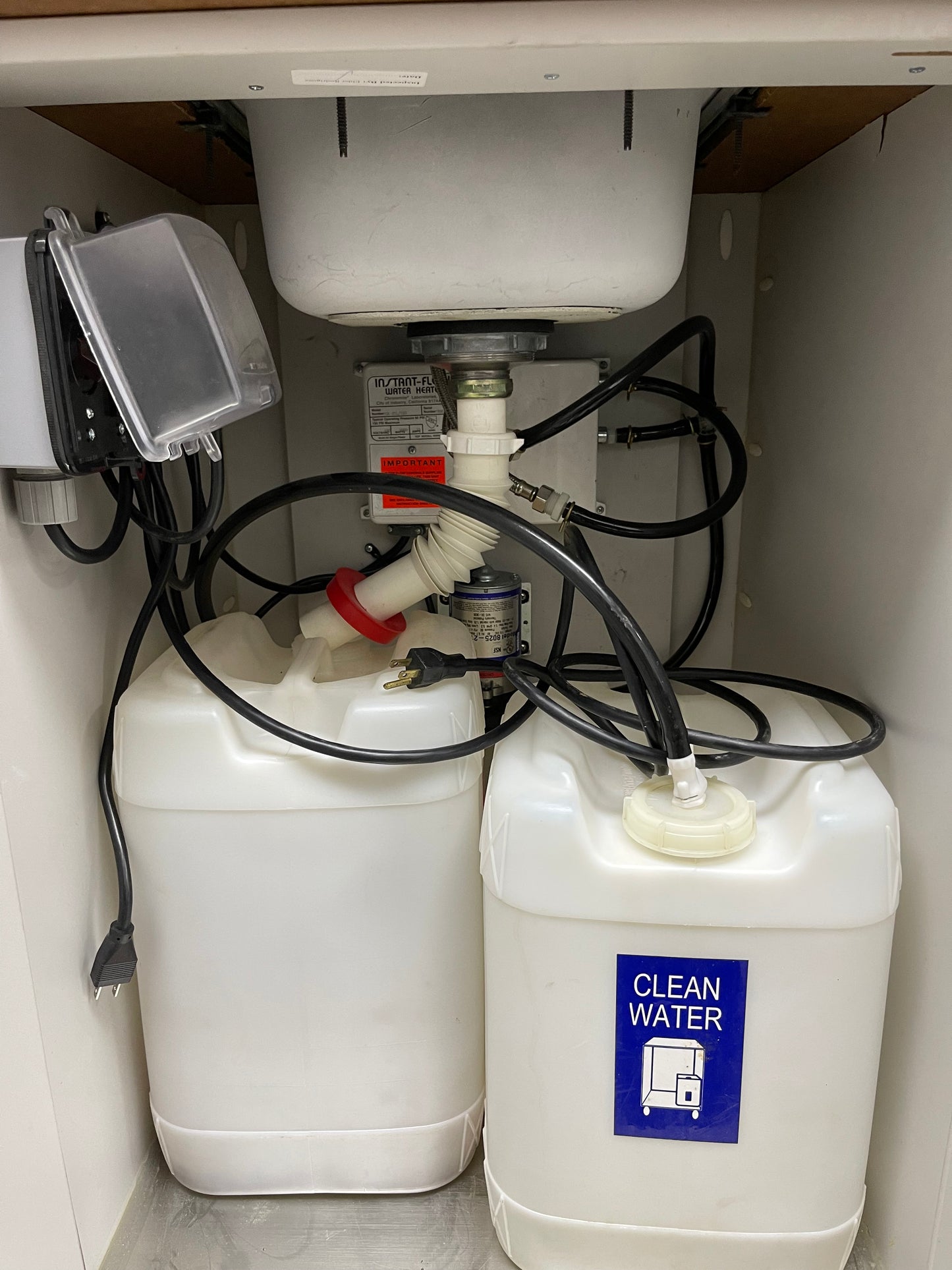 Used Self Contained Portable Sink with Pump, Water Heater and Collection Container 110V