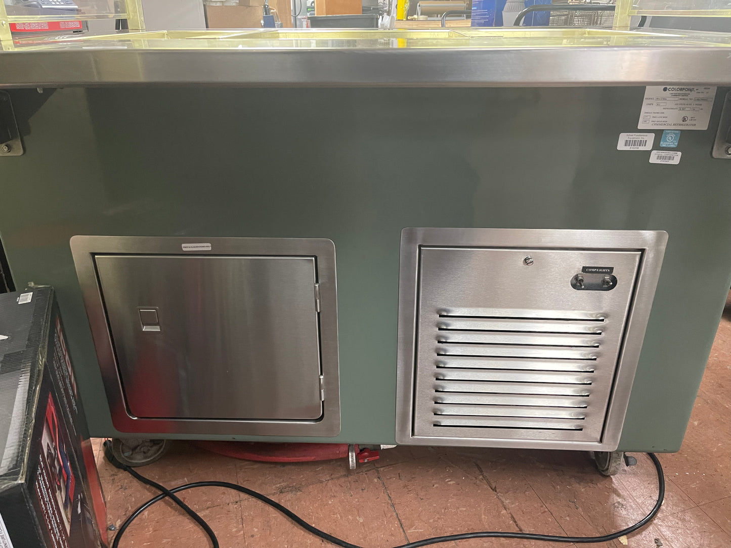 Used 50" Colorpoint 50-CFMA 3 Pan Refrigerated Salad Bar with Sneeze Guards 120V