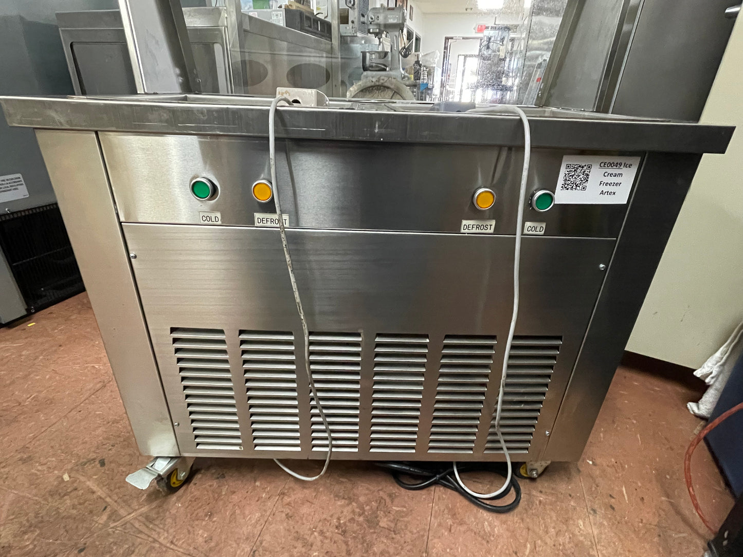 Used Artex Commercial Ice Cream Roll Machine Model CBJF-2D5C Dual Pans 120V