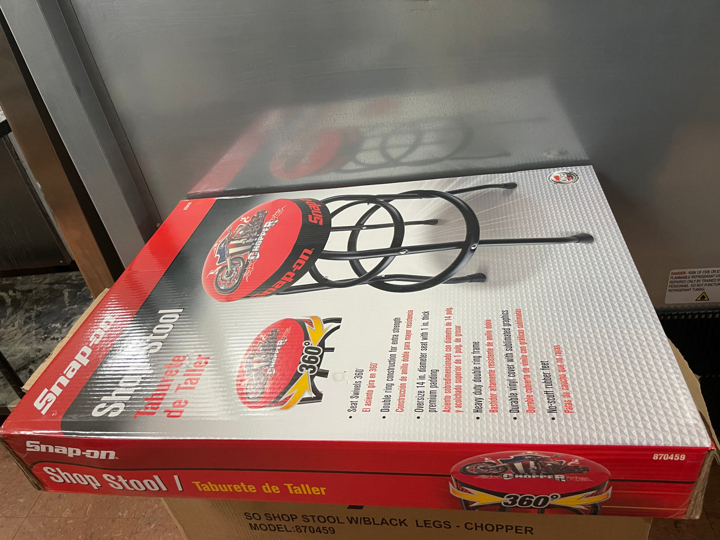 New 29" Snap-on 870459 360 Degree Swivel Chopper Bar Stool 14" Seat