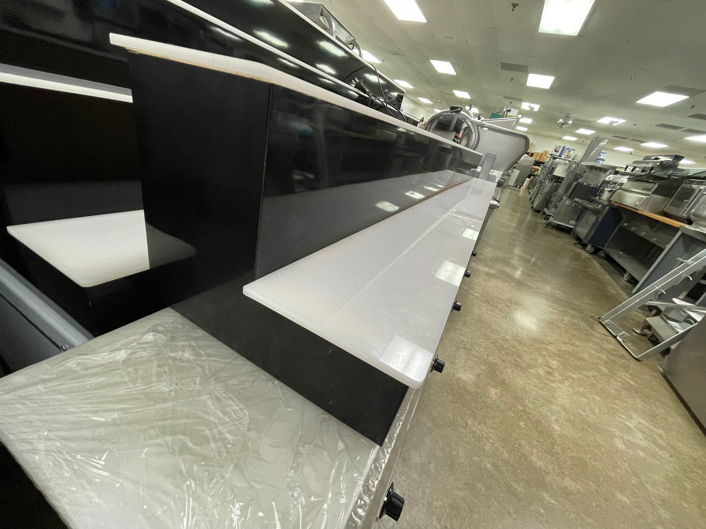 Used LED Baseline 60" 2 Tier LED Lighted Liquor Display Shelf 120V Black