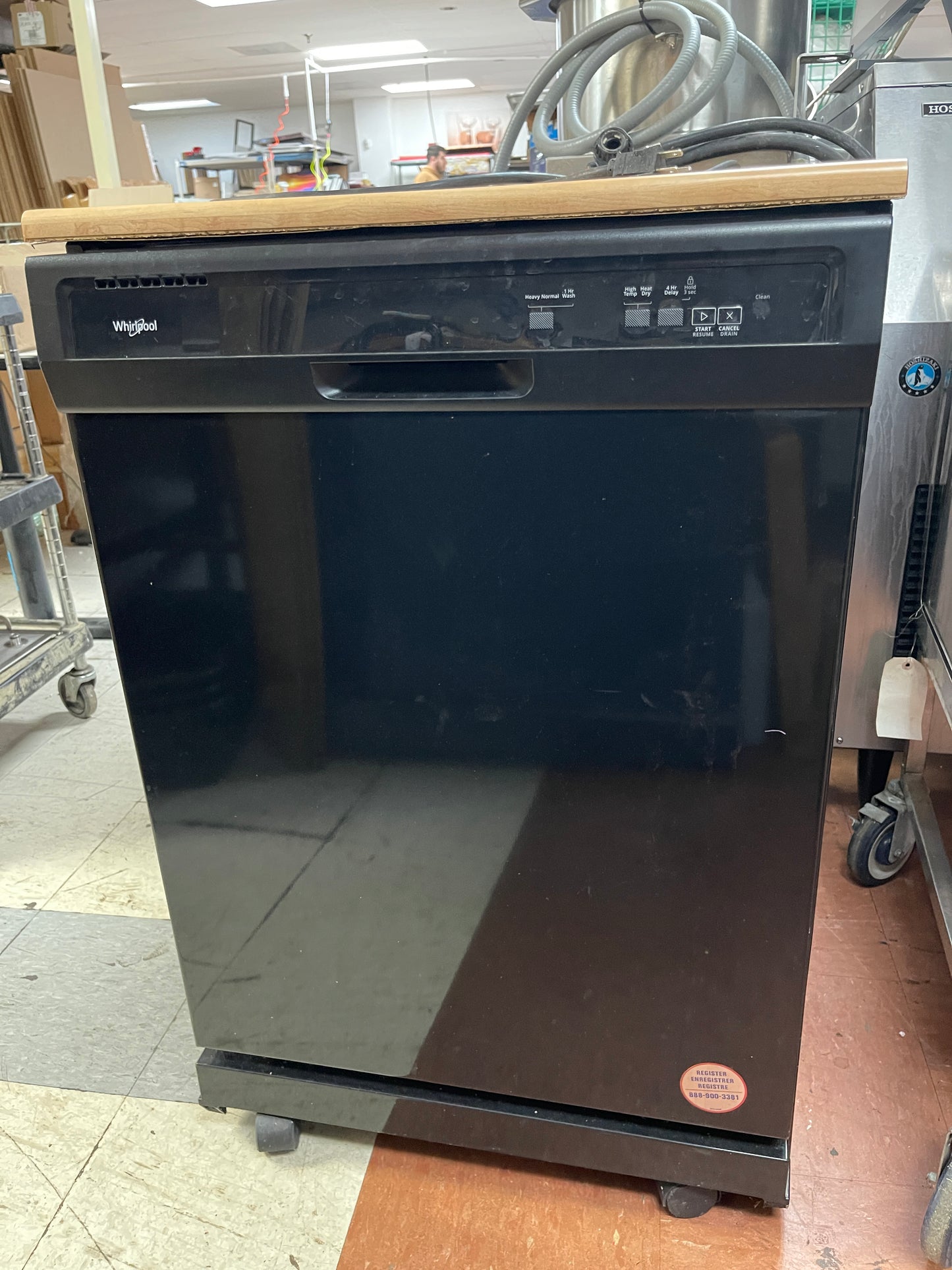 Used Whirlpool Heavy-Duty Portable Dishwasher with 1-Hour Wash Cycle 120V