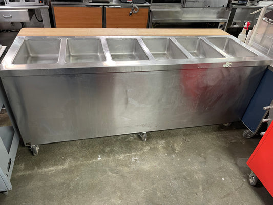 Used Duke E-6-CBSS_208/60/1 Thurmaduke Steam Table w/ 6 Wells & Undershelf, 240v