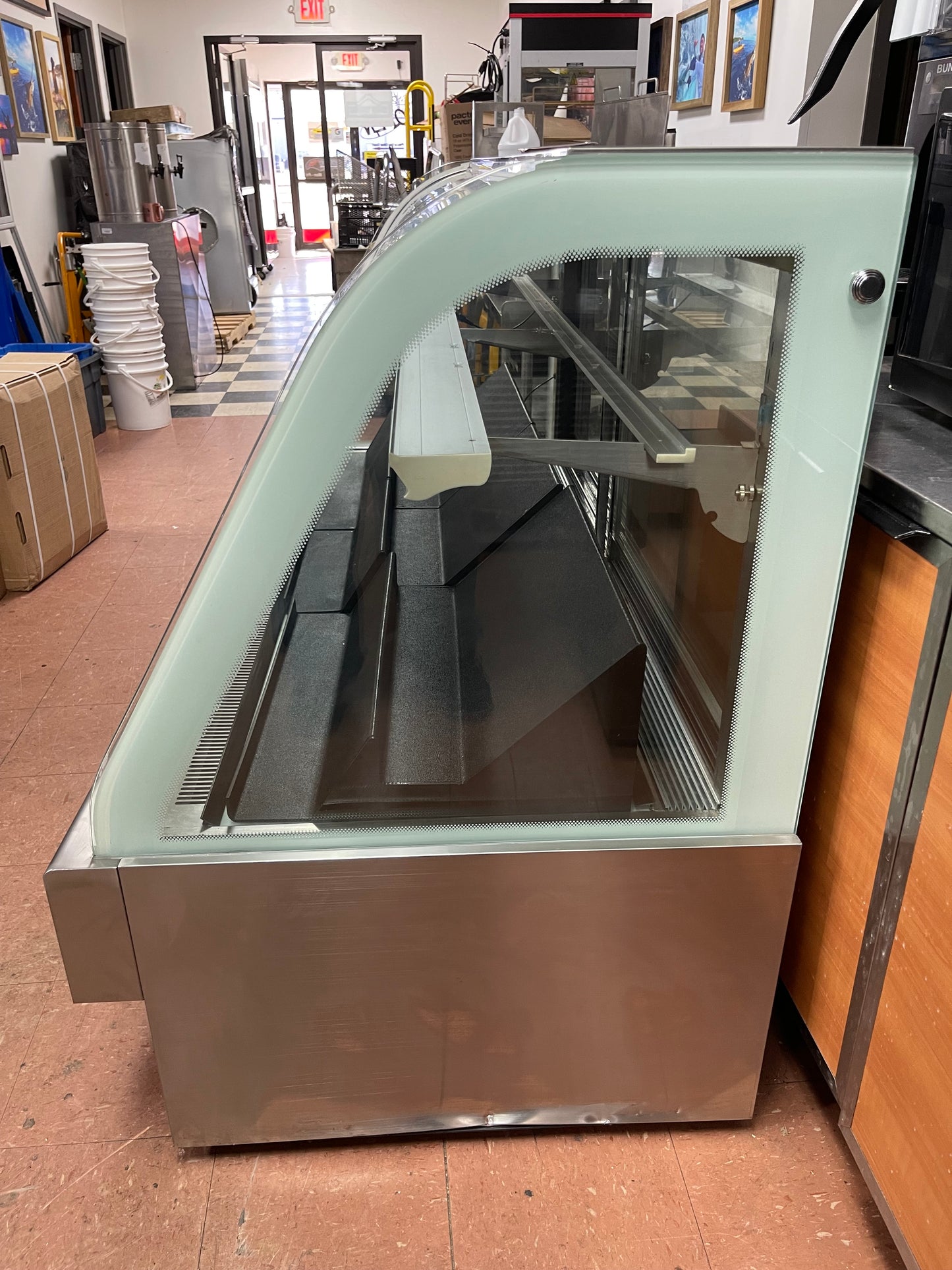 Used Spartan BCB72 Curved Glass Refrigerated Deli Display Case 120V
