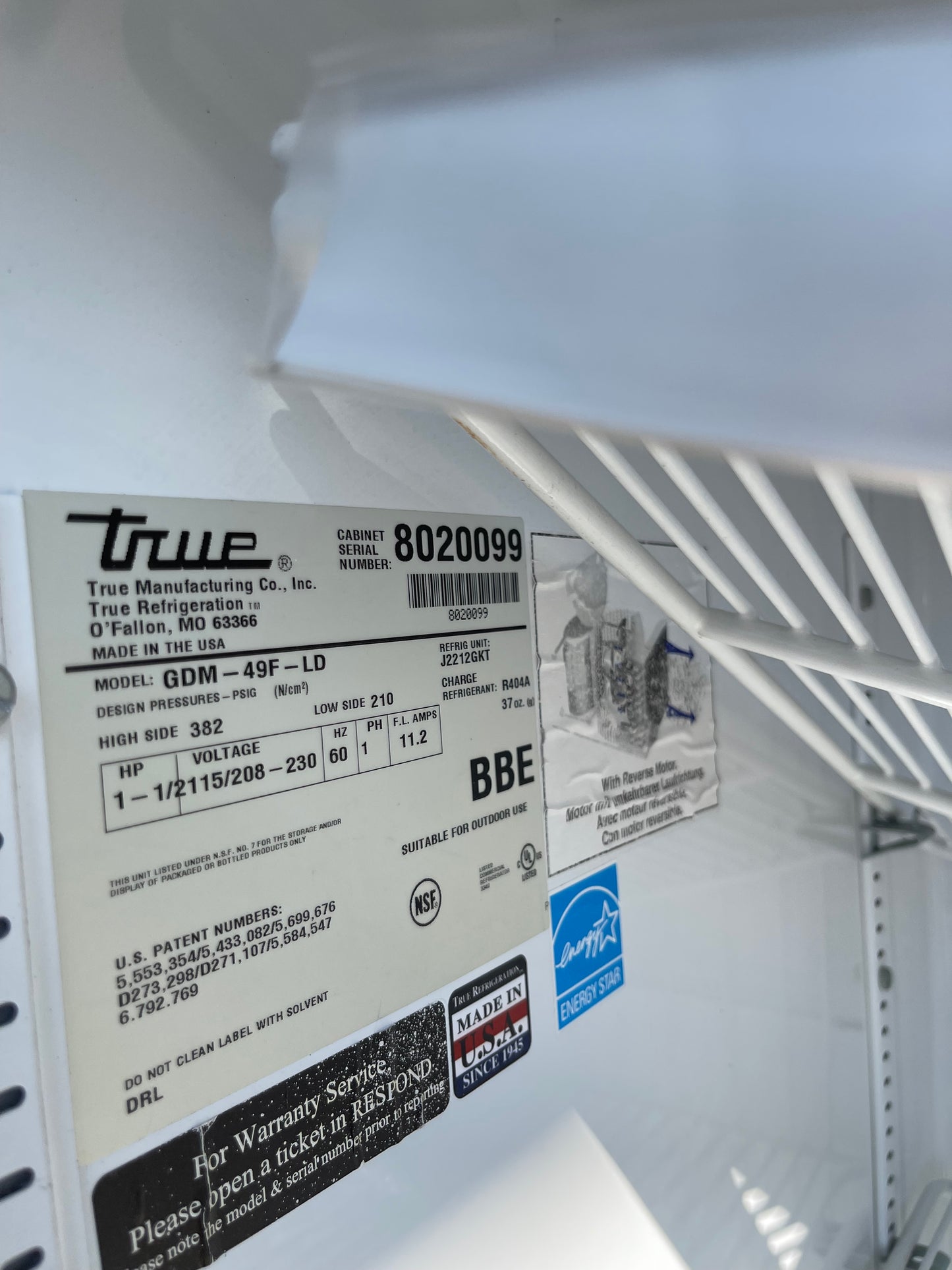 Used True 950764 DOOR ASSEMBLY GDM-49F-LD LH