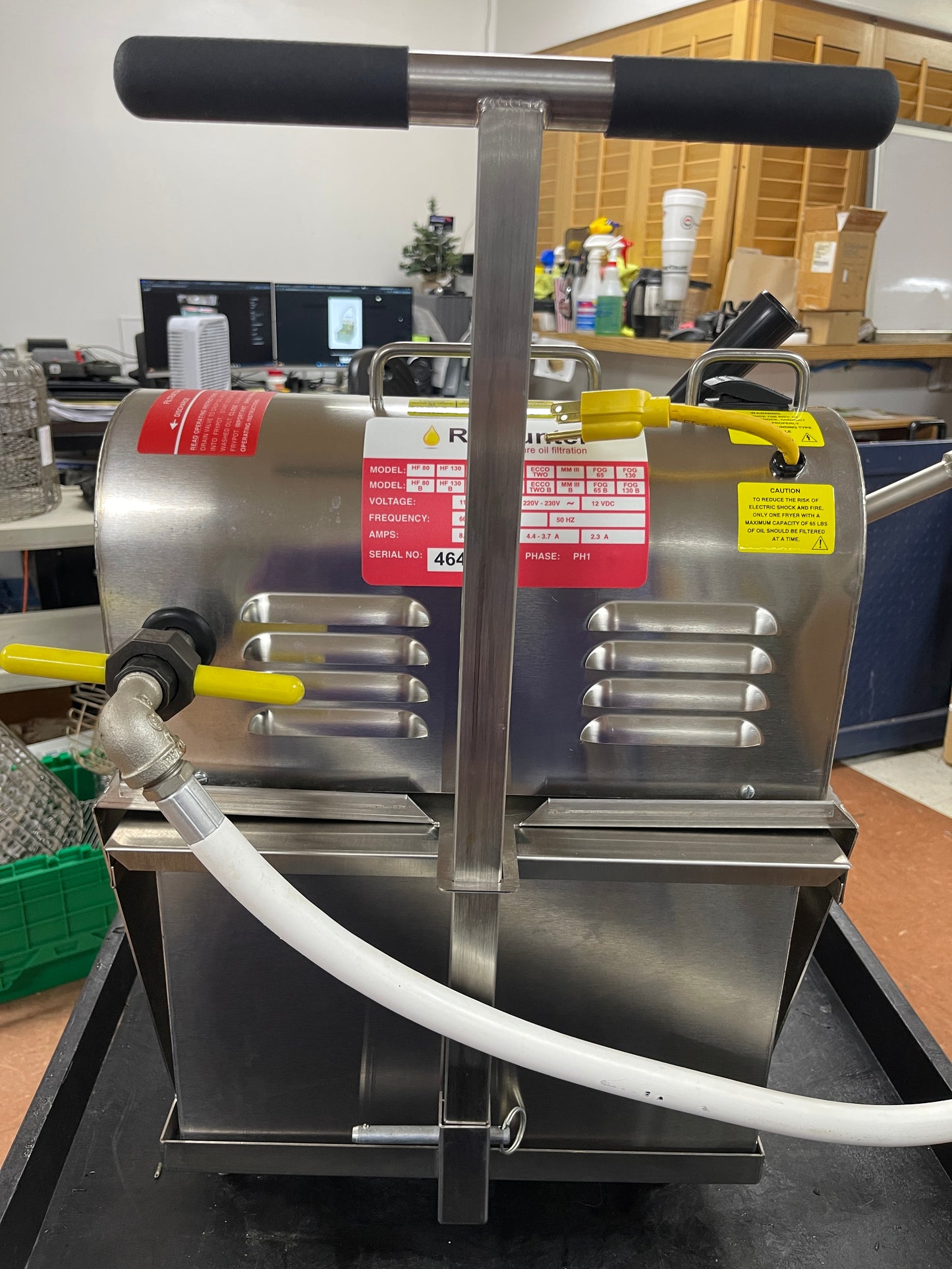Used RF Hunter ECCO ONE 65lb Capacity Fryer Oil Filter System 120V