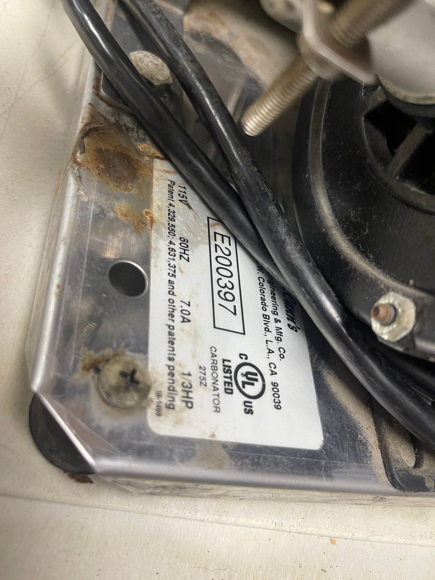 Used McCann's E200397 E-Series Fastflow Drink Carbonator - 115V