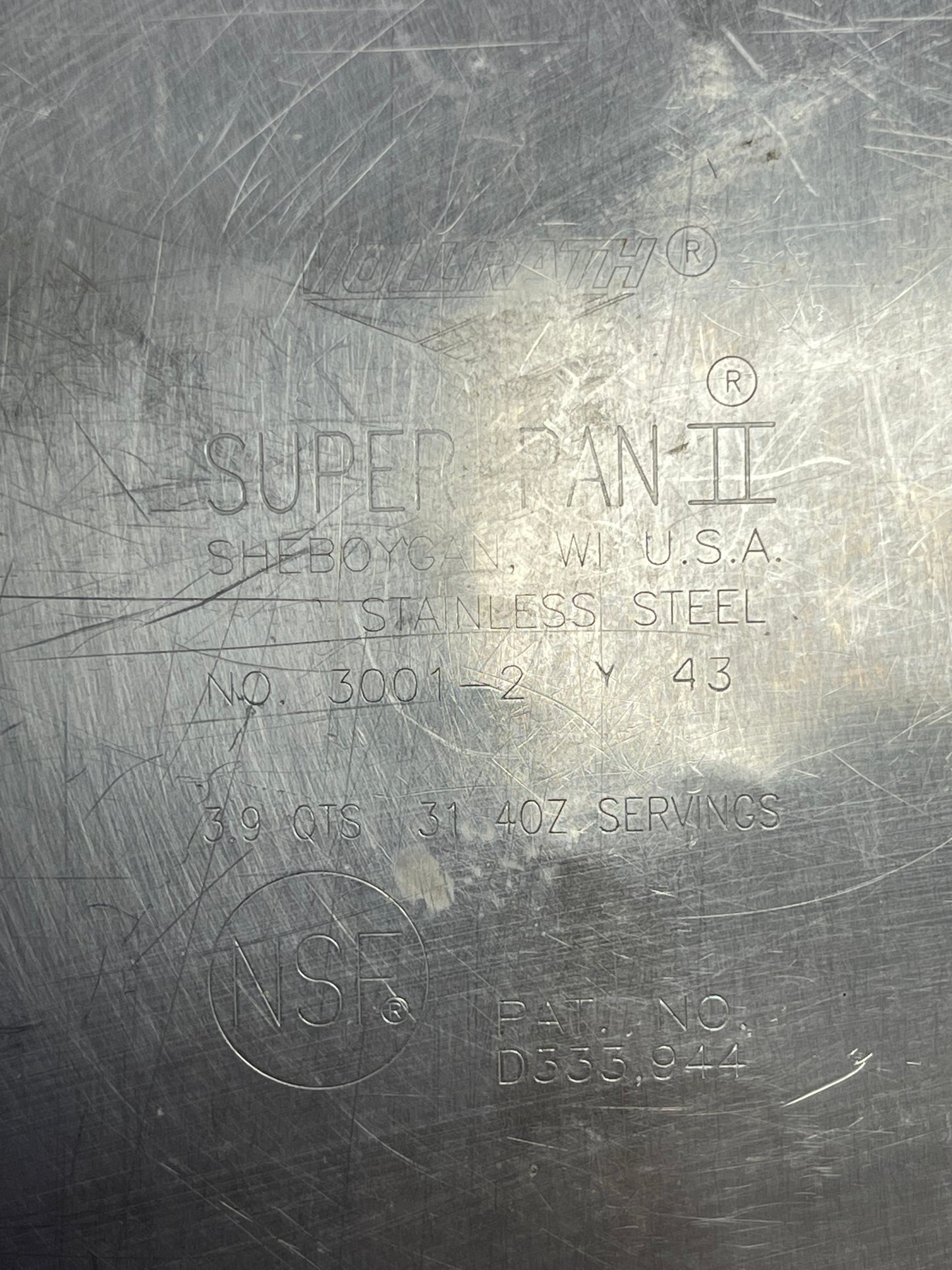 Used Vollrath 30012 Super Pan II Full Size 1 1/4" Stainless Steel Steam Table / Hotel Pan