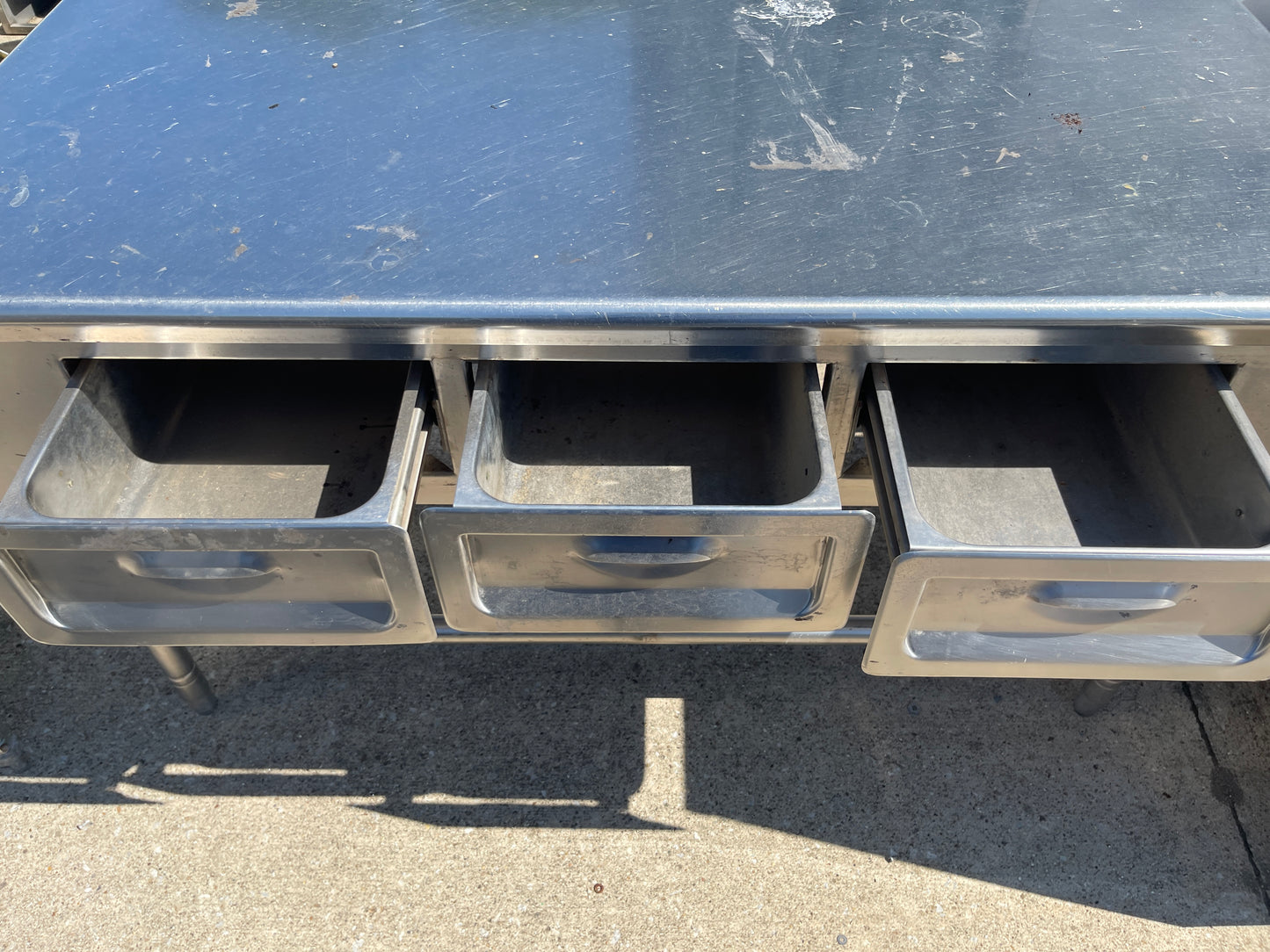 Used 60" Stainless Steel Table with 3 Drawers - SS315