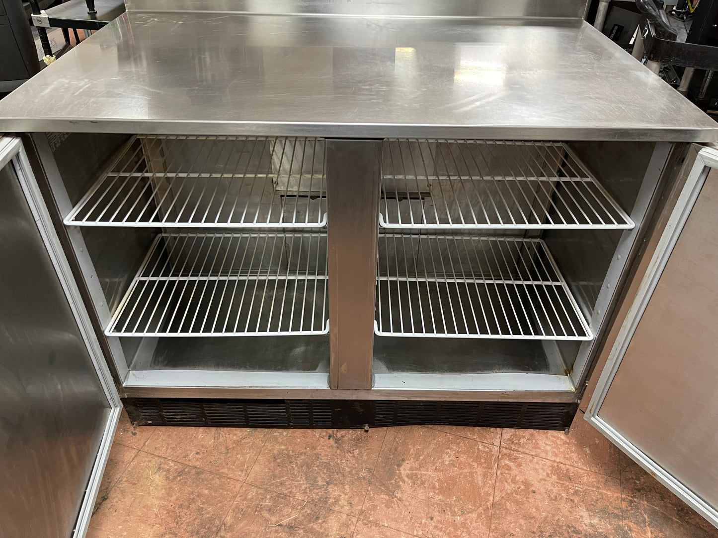 Used Duke RUF-48 Standard Refrigerated Work Top 2 Door Back Counter 120V