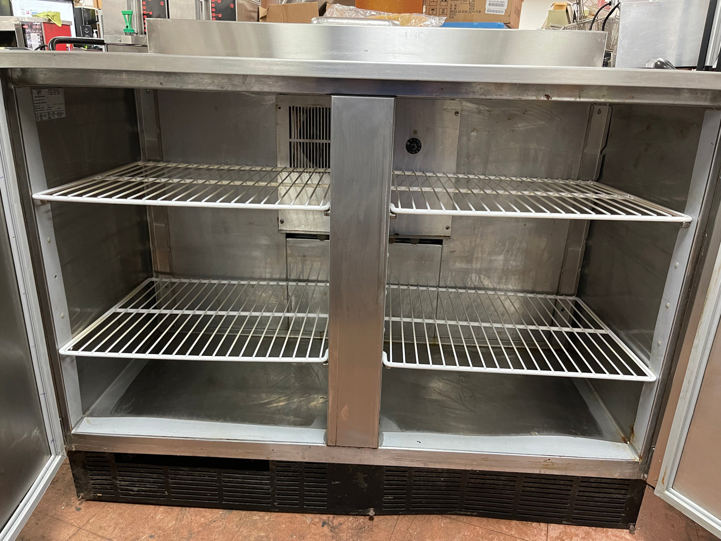 Used Duke RUF-48 Standard Refrigerated Work Top 2 Door Back Counter 120V