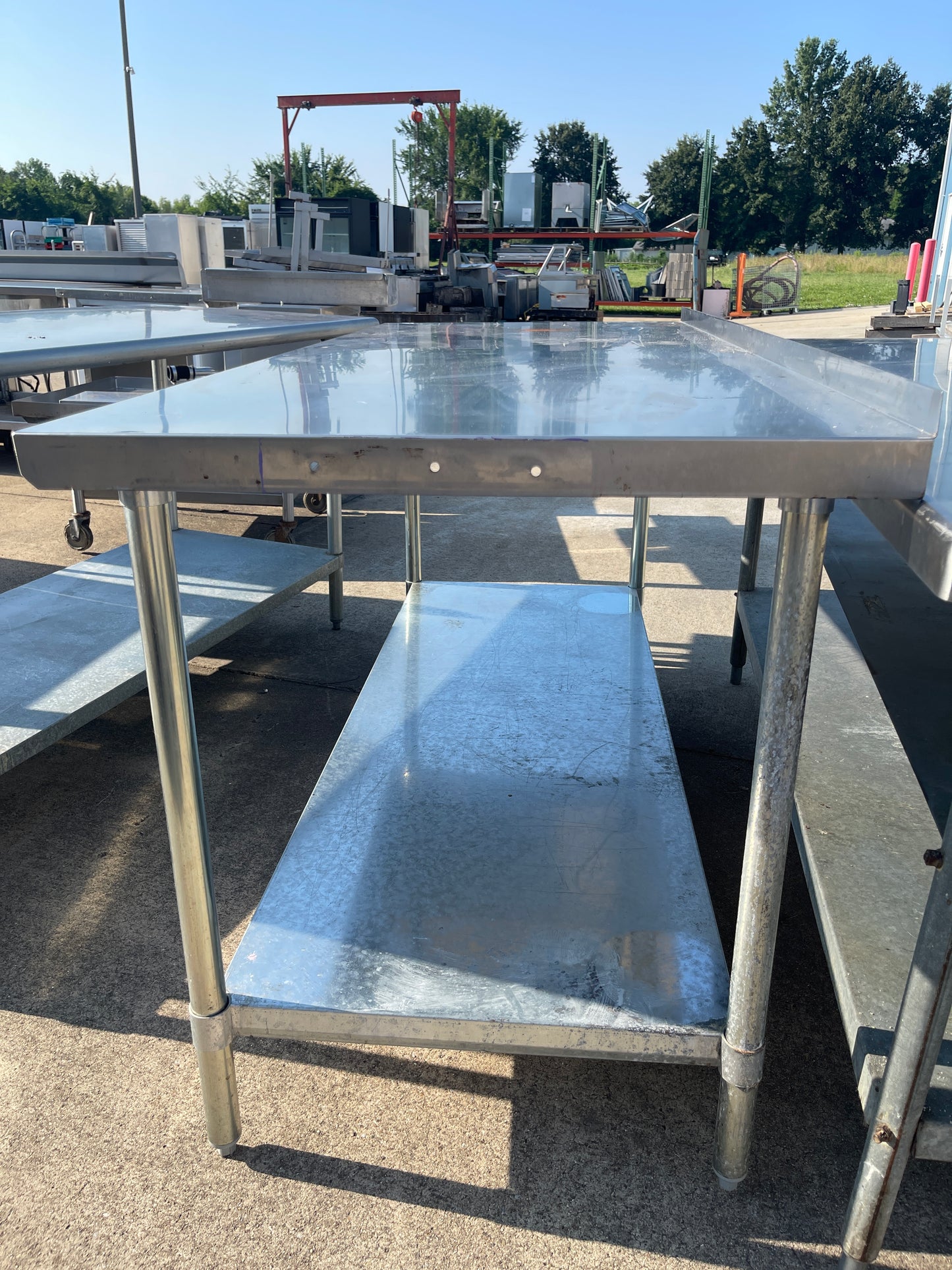 Used 72" Stainless Steel Table with Shelf - SS318