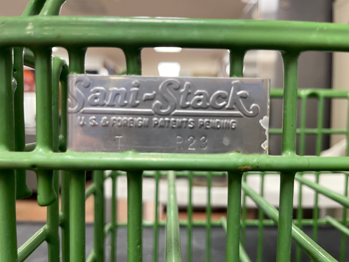 Used Sani Stack Coated wire Plate Washing Basket Crate P23