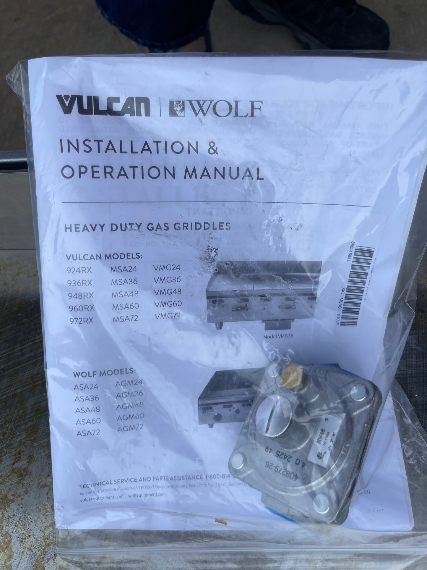 New 60" Vulcan MSA-60-101 Natural Gas Thermostatic Control Griddle 135,000 BTU - WO1