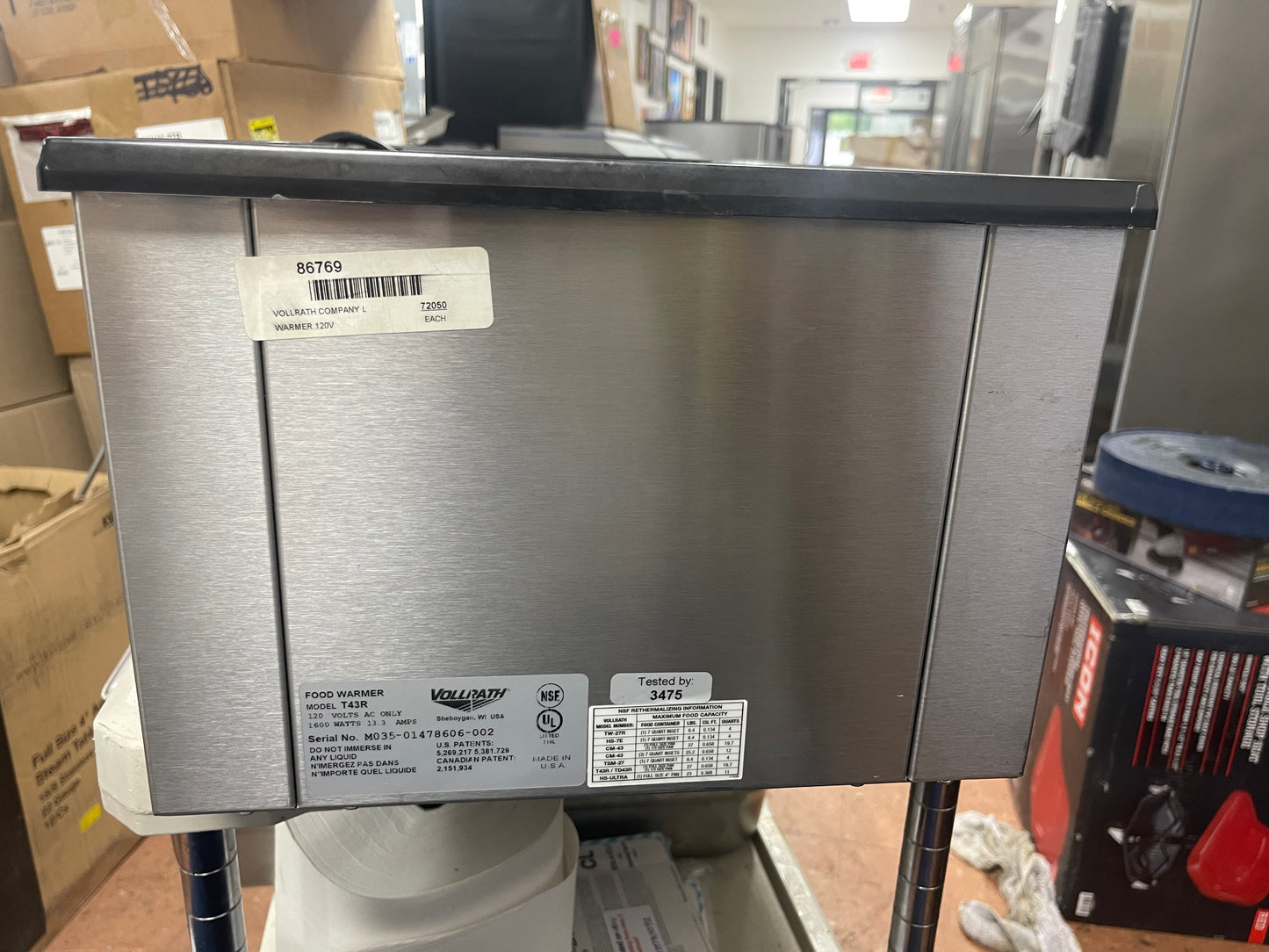 Used Vollrath T43R Heat 'n Serve 4/3 Size Countertop Food Warmer 120V 1600W - WO1