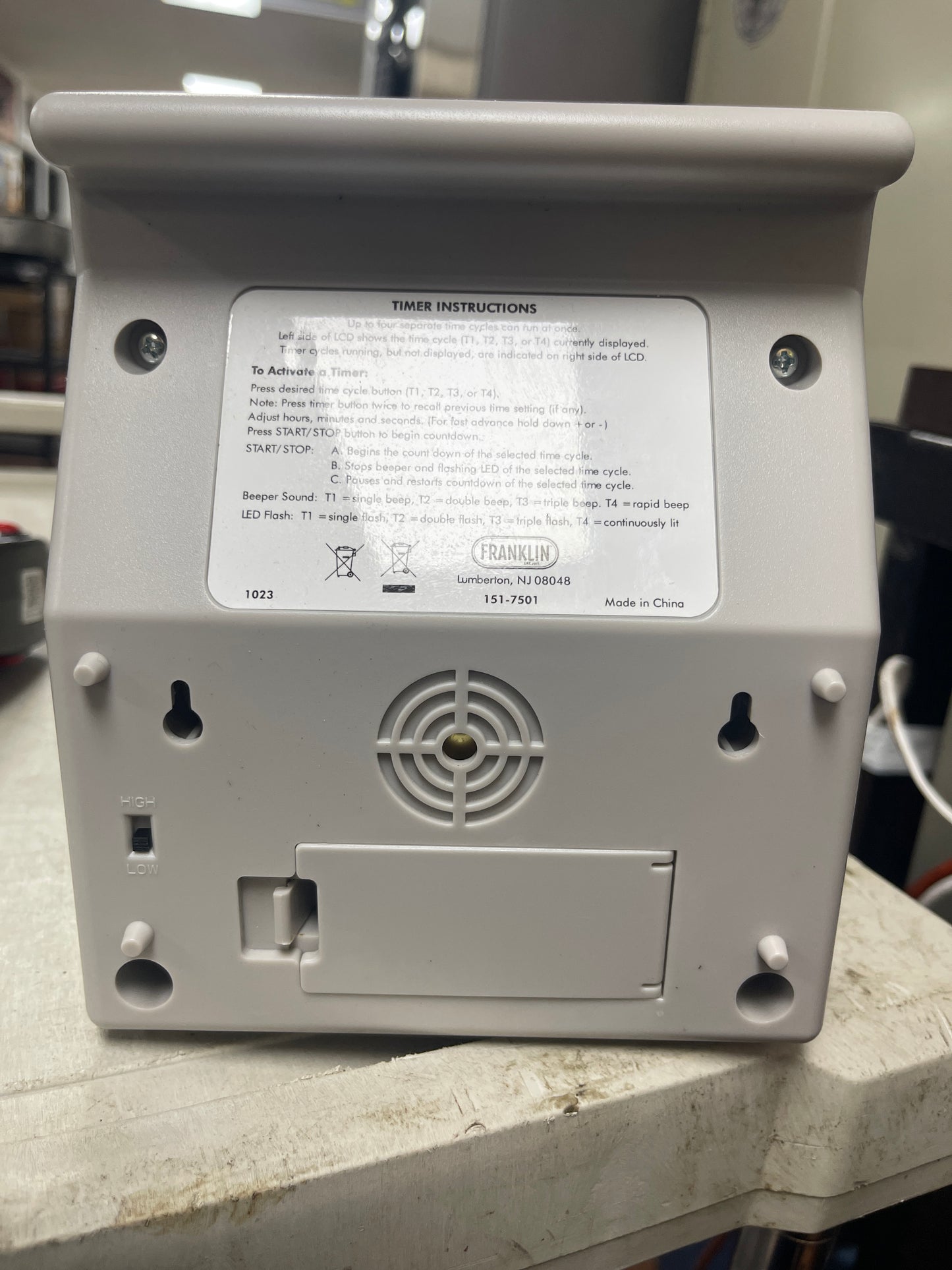 Used Don 151-7501 10 Hour 4 Channel Countdown Timer - Wo1