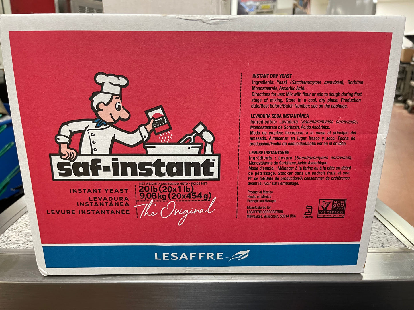 New SAF-INSTANT Baking Dough Yeast 20 - 1lb Packs Case