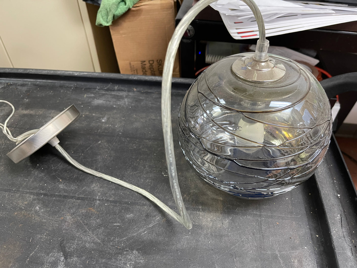 Used 8" Ceiling Pendant Light 34" Long
