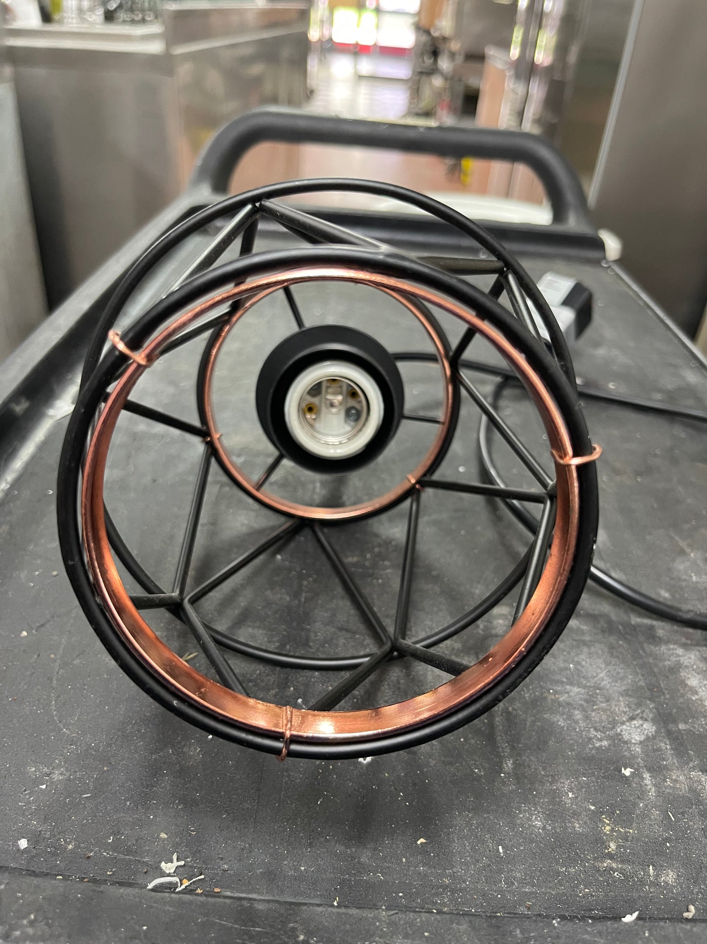 Used Luminex Track Wire Cage Pendant Light 120V