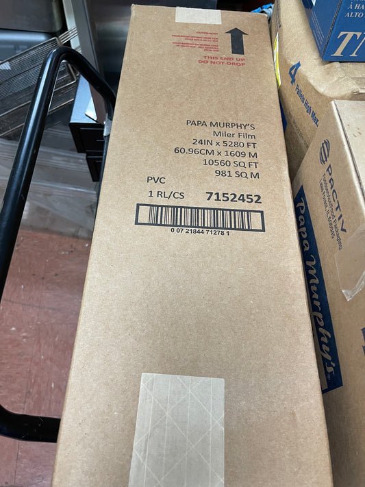 New 24" x 5280' Roll of Miler Film Plastic Food Wrap