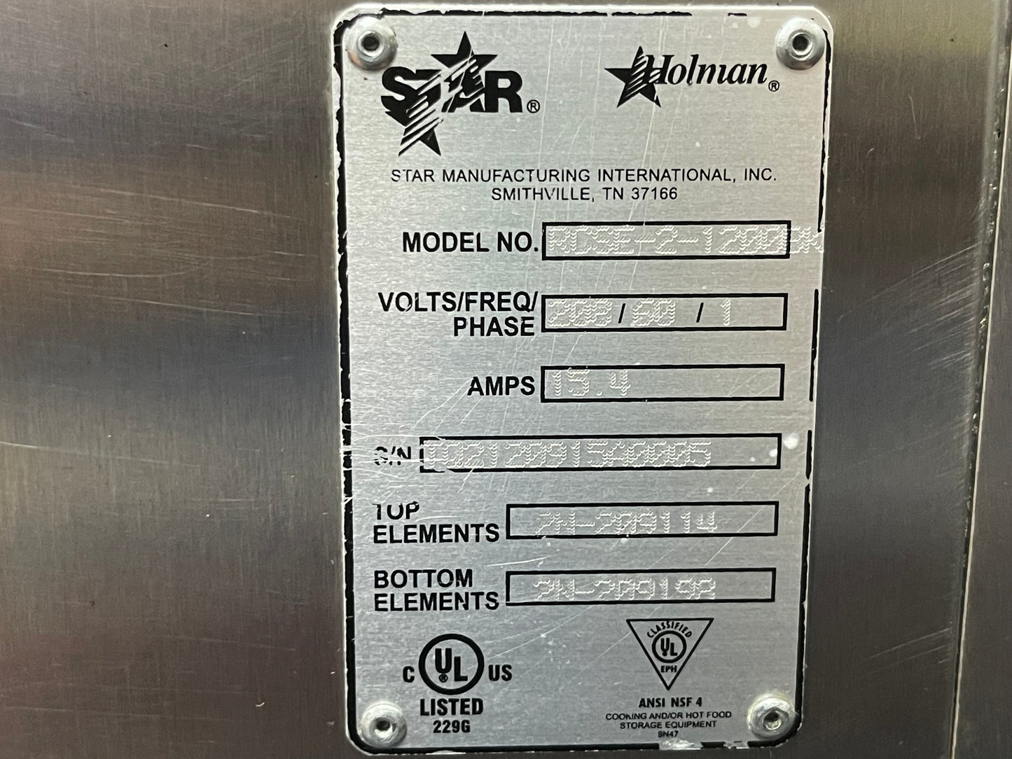 Used Star Holman RCSE-2-1200BK Commercial Conveyor Toaster 220V