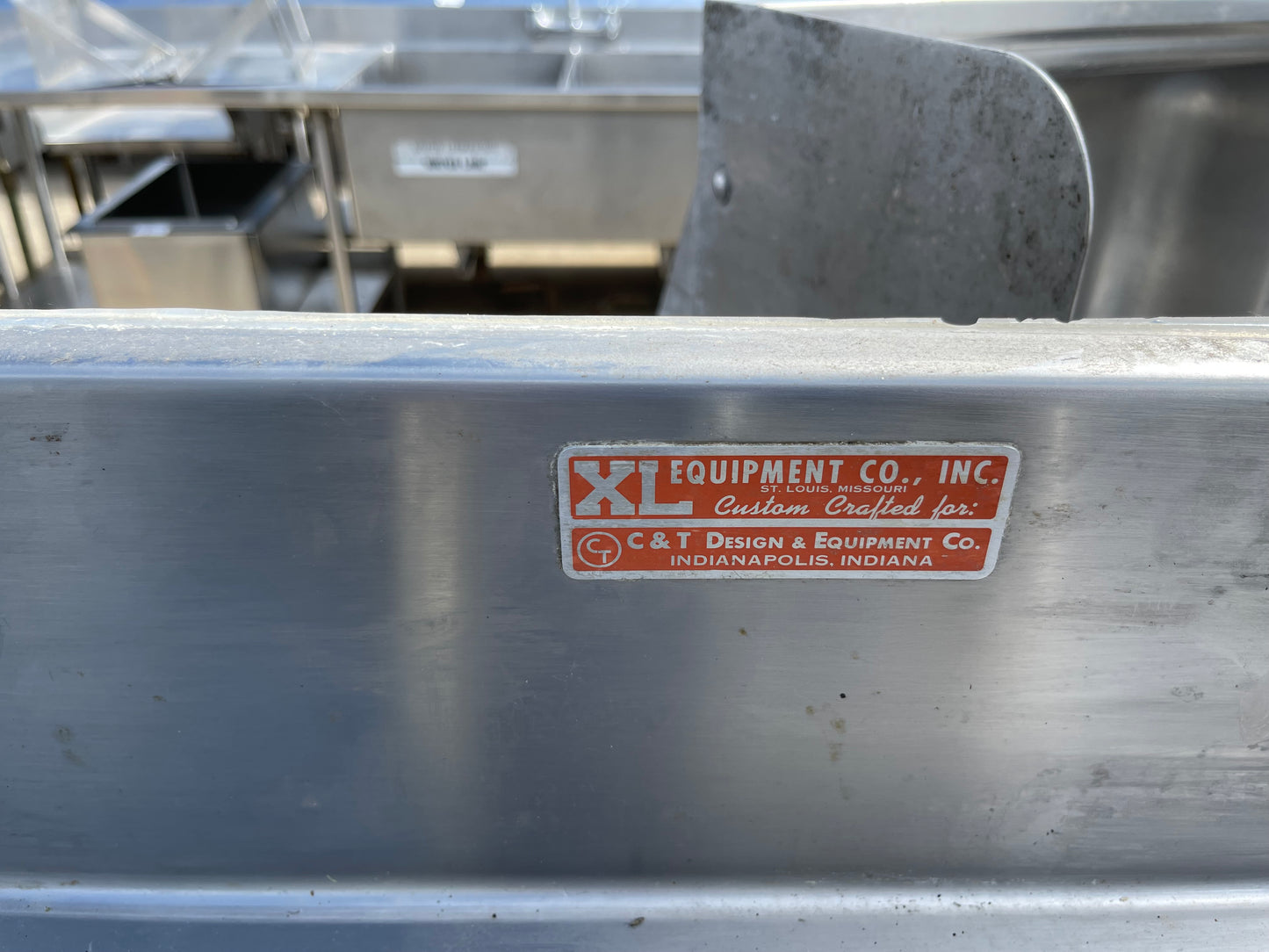 Used 84" 1 Compartment Commercial Sink with Under Counter Storage - SS9