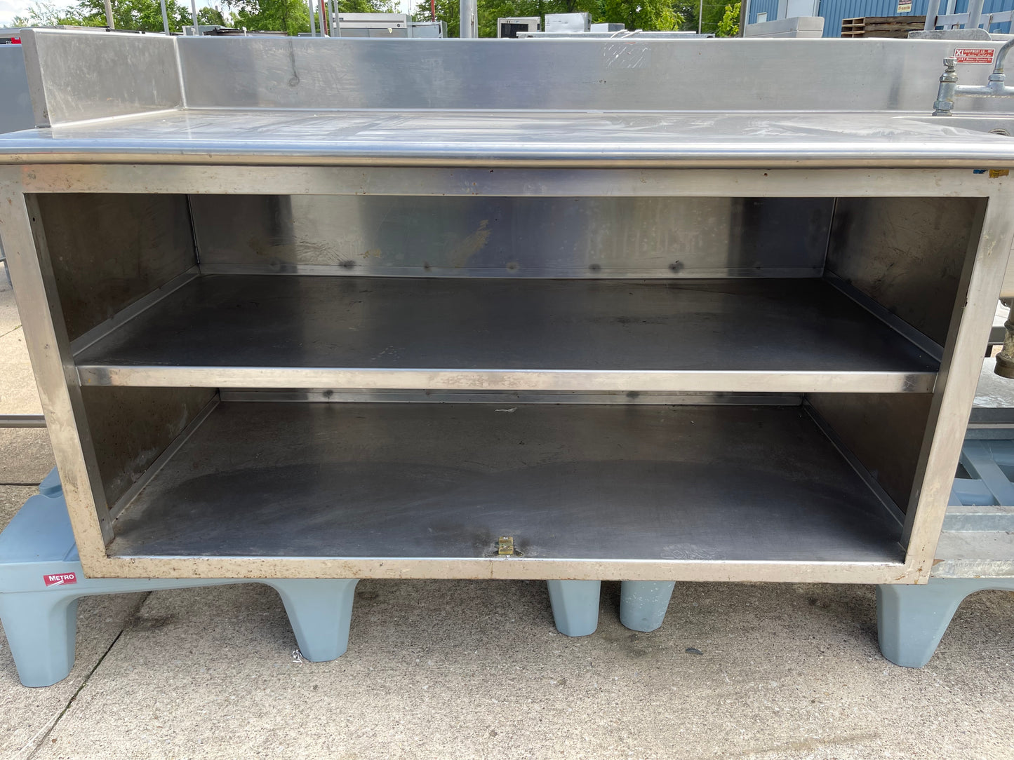 Used 84" 1 Compartment Commercial Sink with Under Counter Storage - SS9