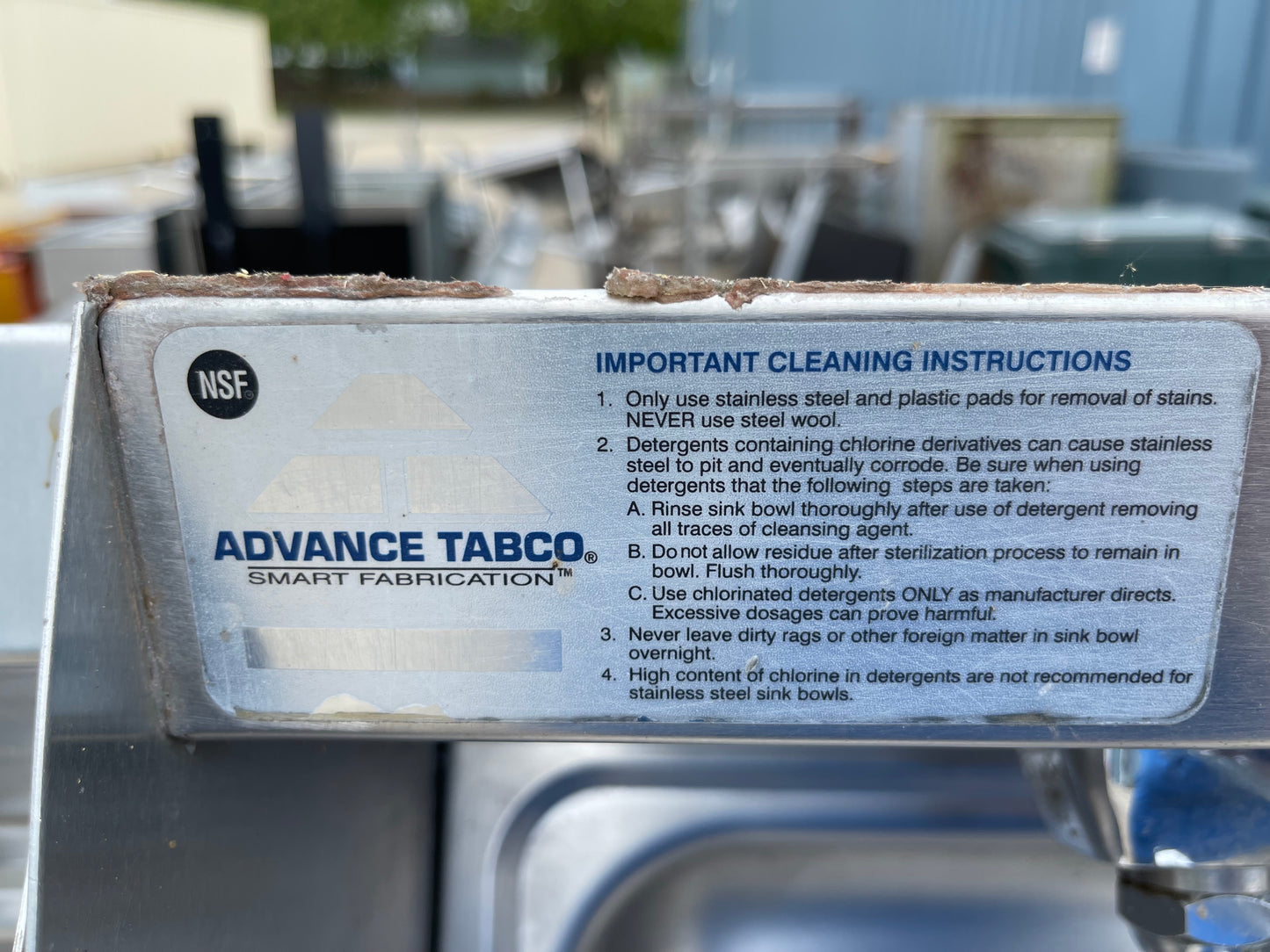 Used Advance Tabco Wall Mounted Stainless Hand Washing Sink - SS7