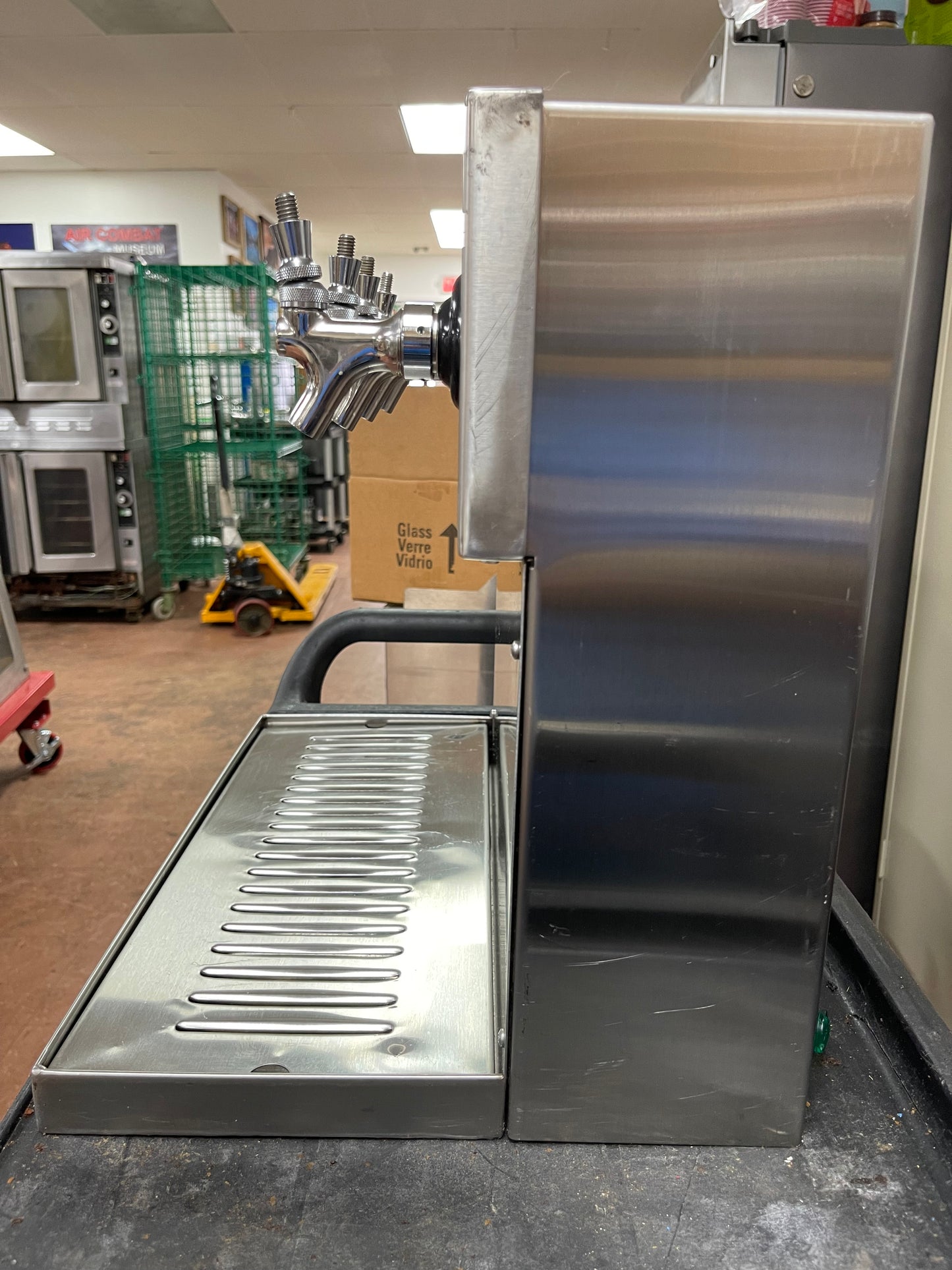 Used Stainless Steel 4 Tap Wall Mount Beer Dispenser with Drain