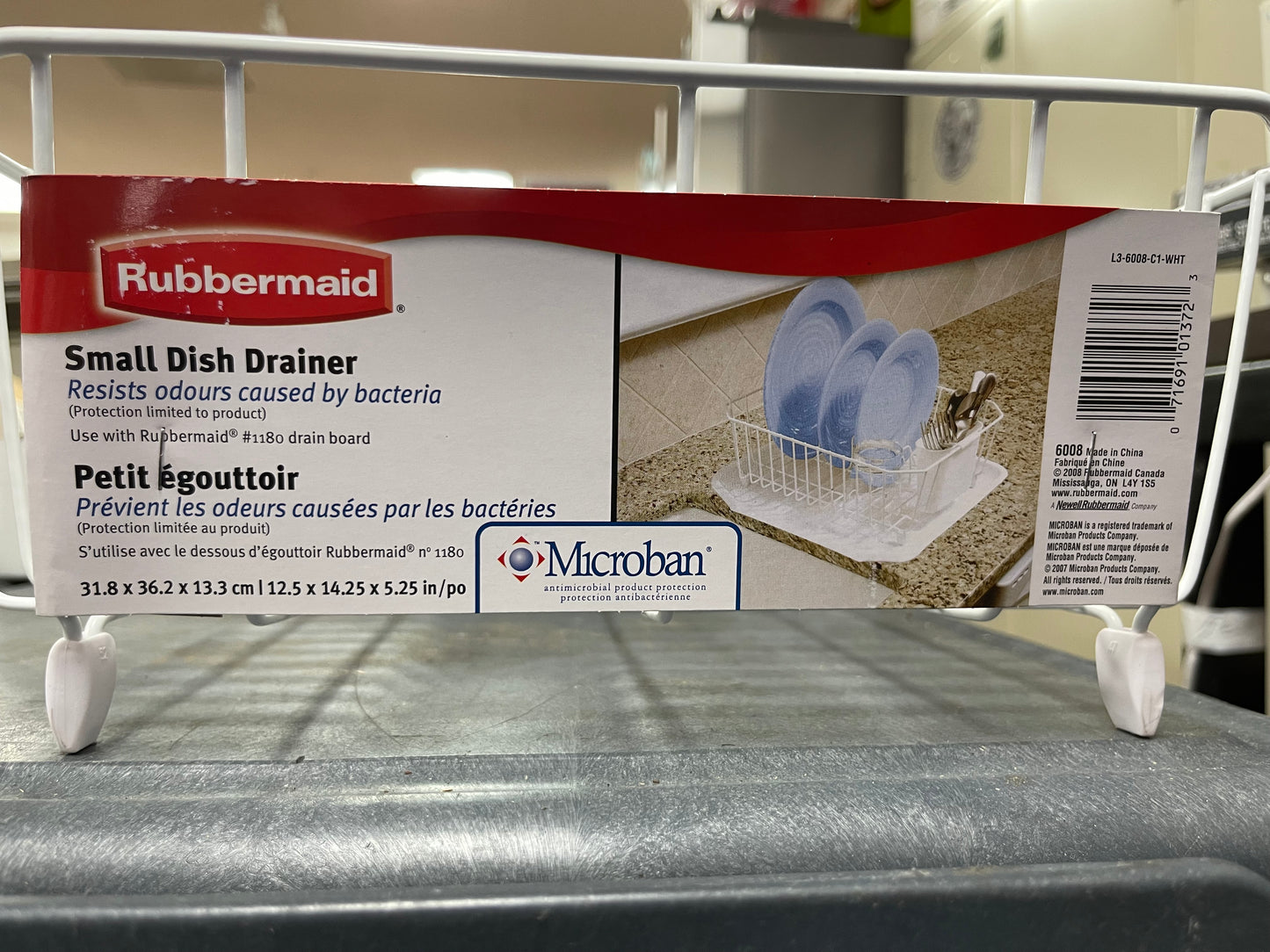 New Rubbermaid 6008 - C1 White Twin Sink Small Microban Dish Drainer