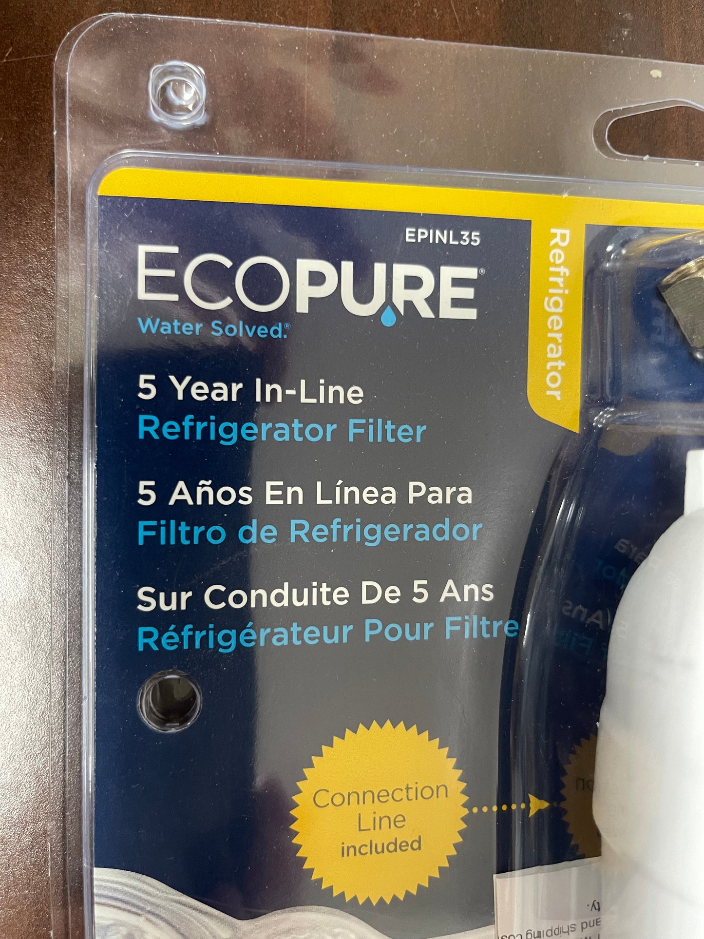 New EcoPure EPINL35 5 Year in-Line Refrigerator Water Filter