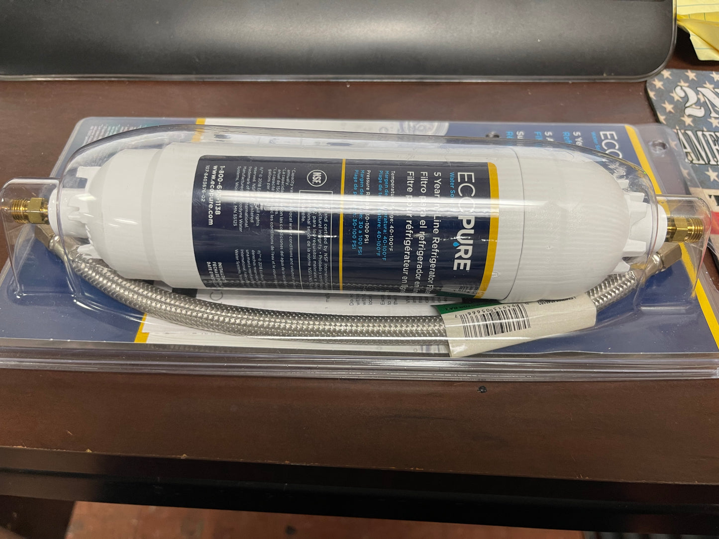 New EcoPure EPINL35 5 Year in-Line Refrigerator Water Filter