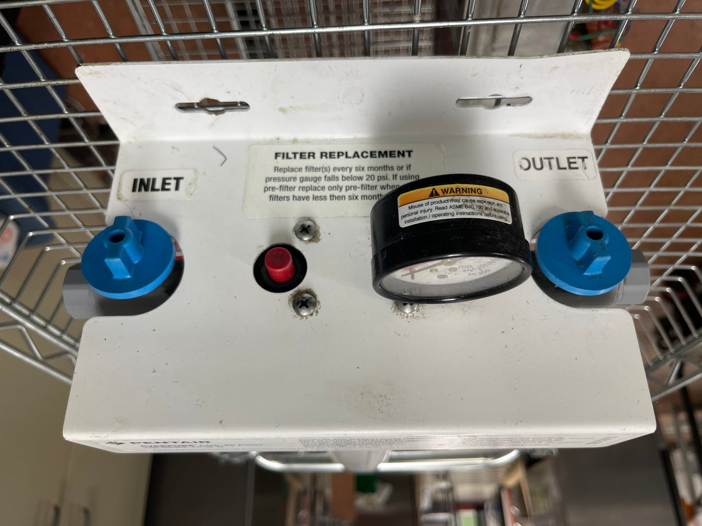 Used Everpure EV910020 CGS-20 Single Commercial Water Filter Housing with Gauge