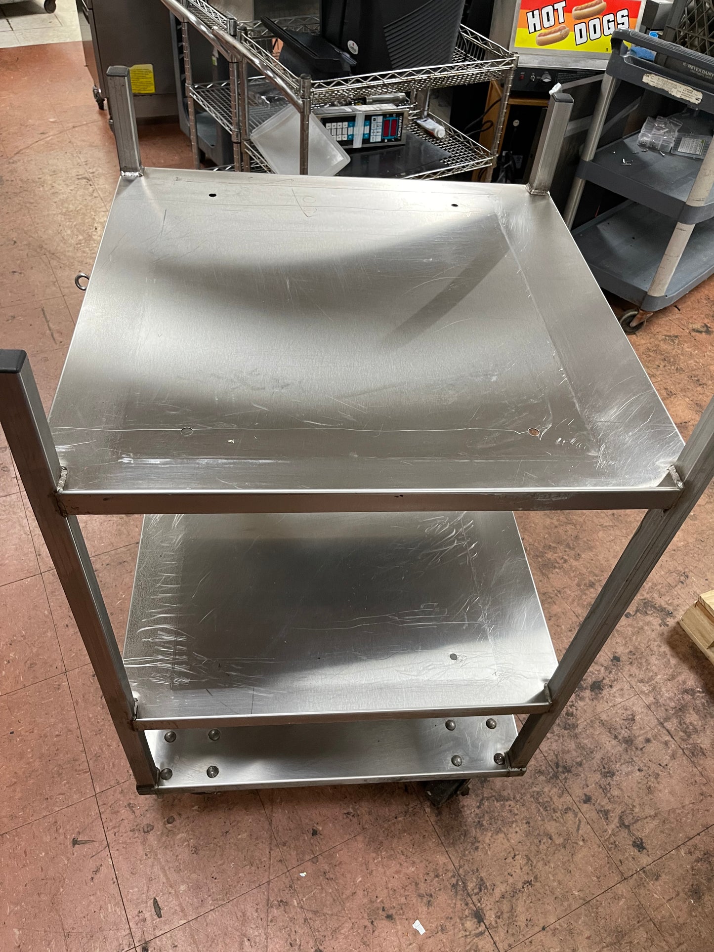 Used Stainless Commercial Double Oven Equipment Stand with Caster Wheels
