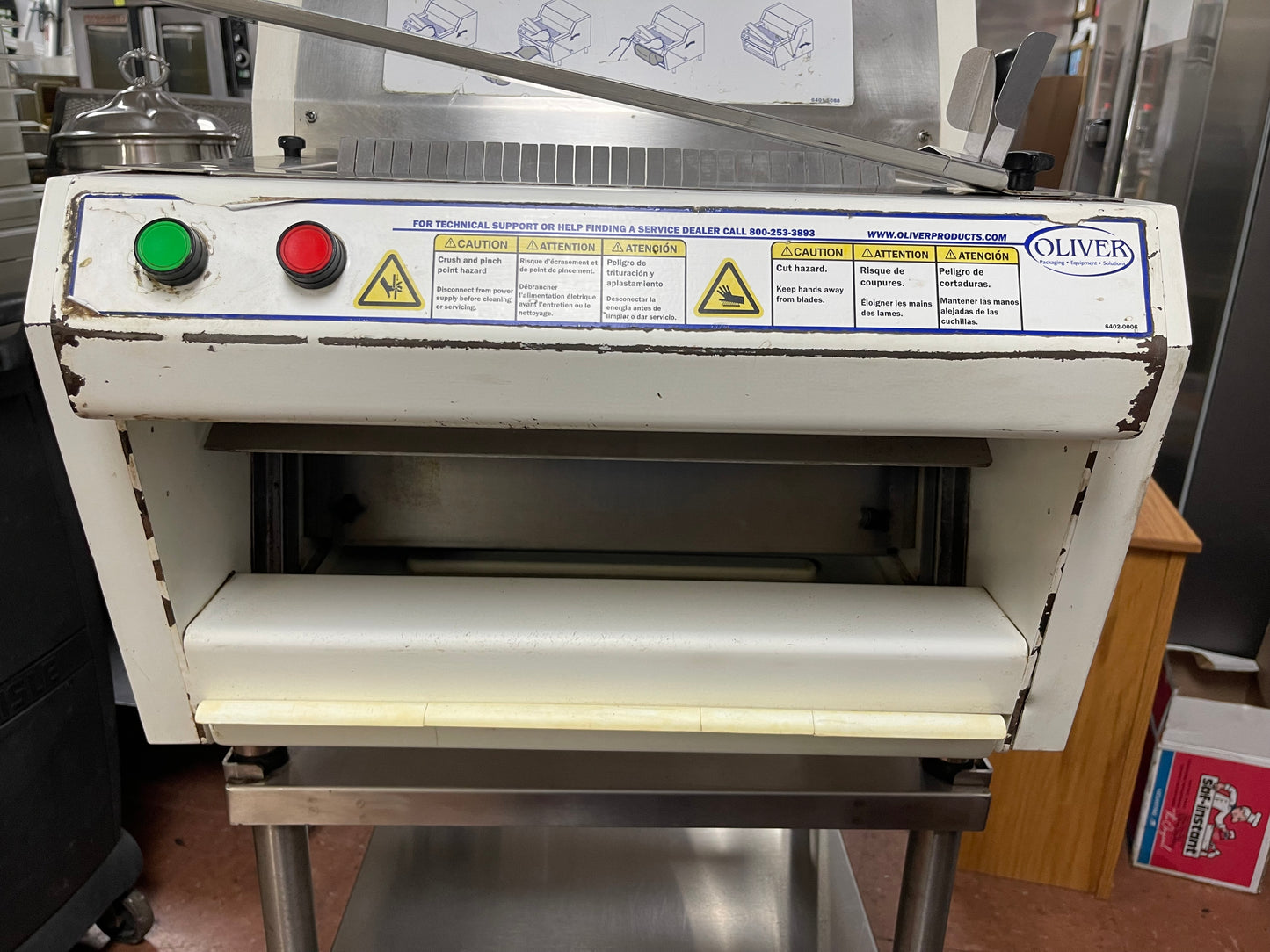 Used Oliver 732-N Legacy Countertop Front Load Bread Slicer with Stand 120V