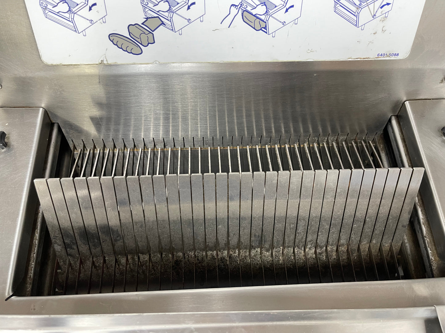 Used Oliver 732-N Legacy Countertop Front Load Bread Slicer with Stand 120V
