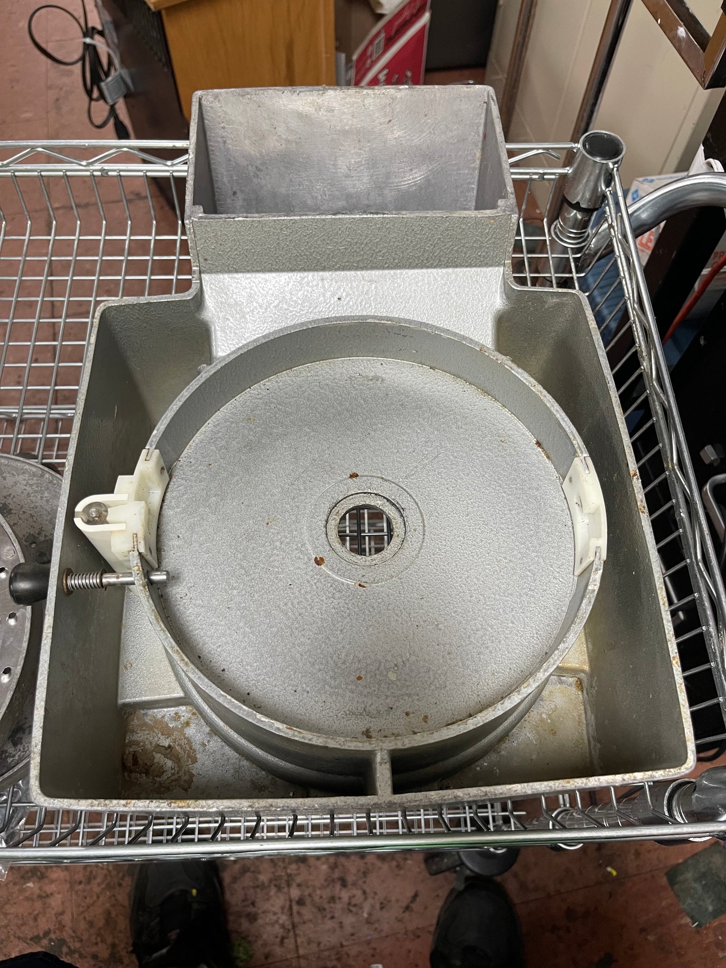 Used Robot Coupe CL400 Continuous Feed Food Processor Attachment with 2 Blades.