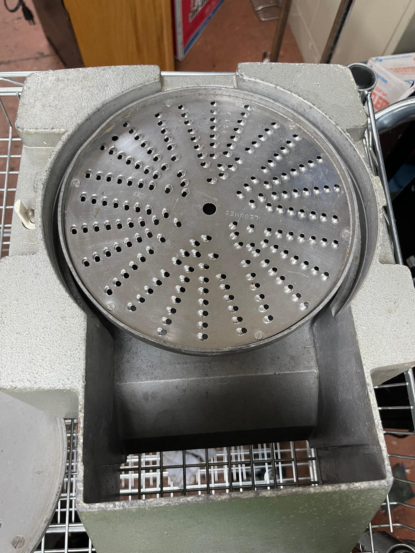 Used Robot Coupe CL400 Continuous Feed Food Processor Attachment with 2 Blades.